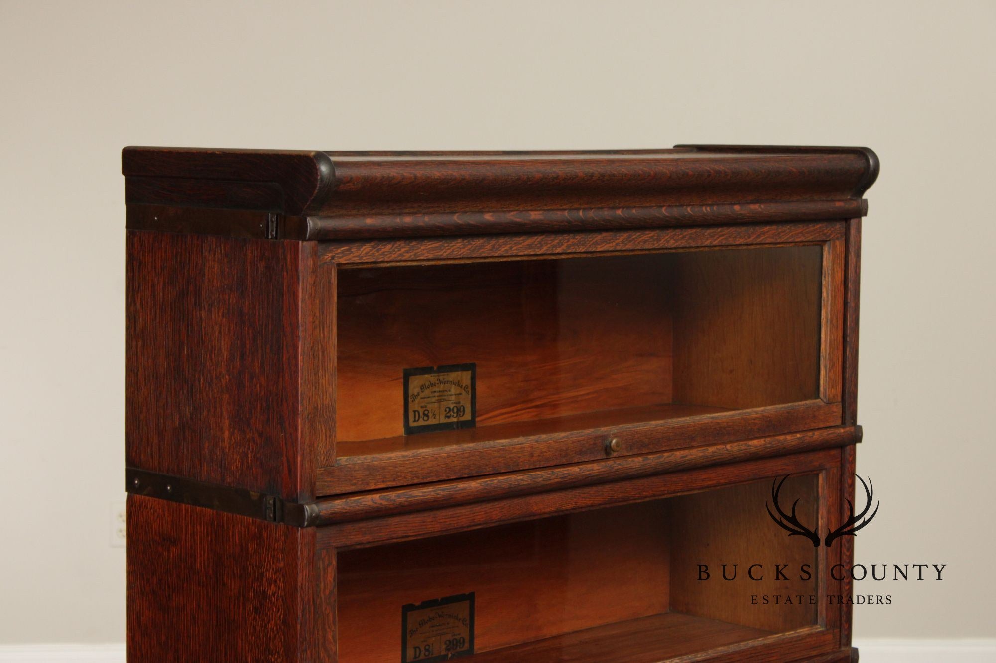 Globe Wernicke Antique Pair Of Stacking Barrister Bookcases