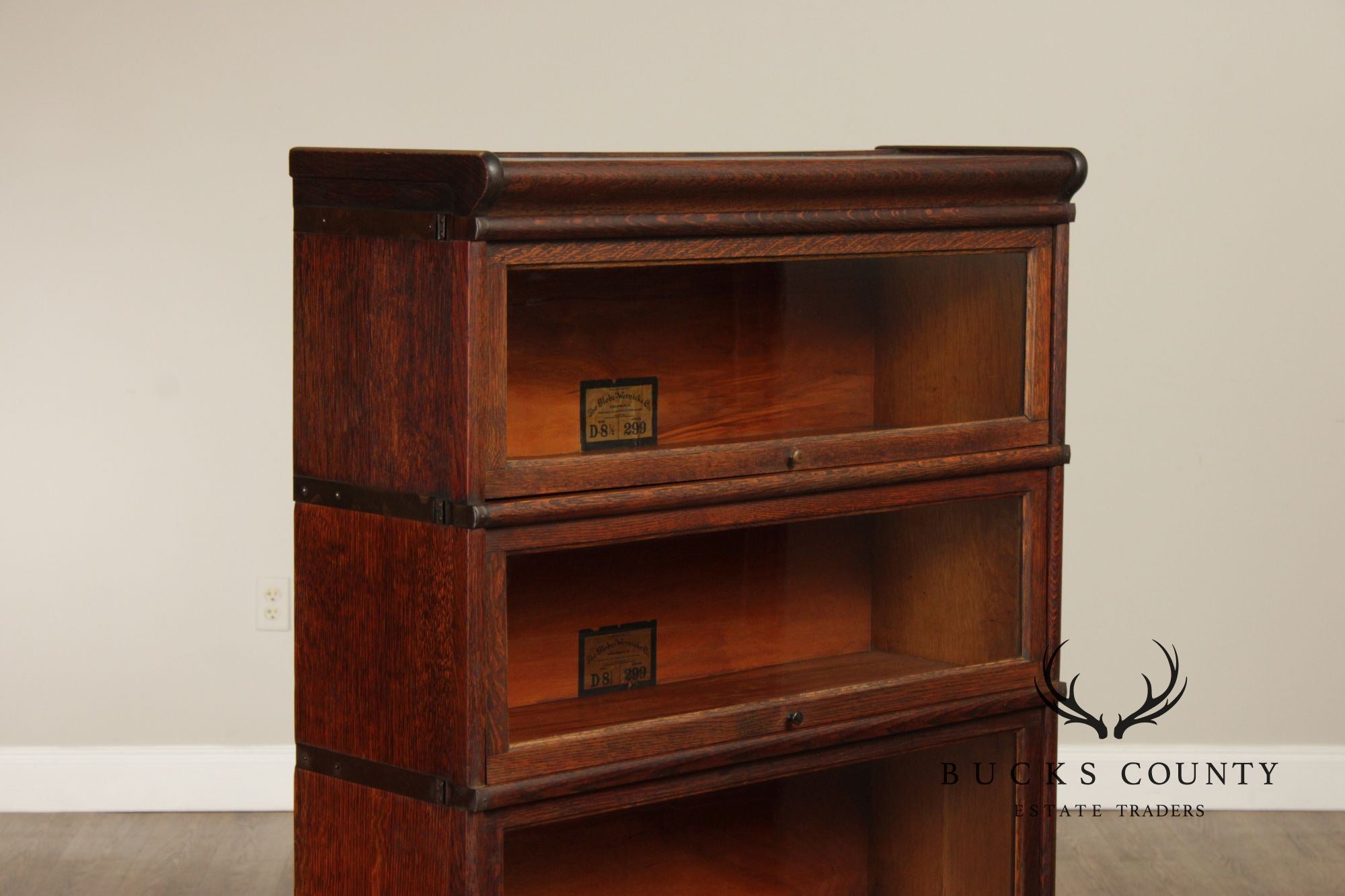 Globe Wernicke Antique Pair Of Stacking Barrister Bookcases