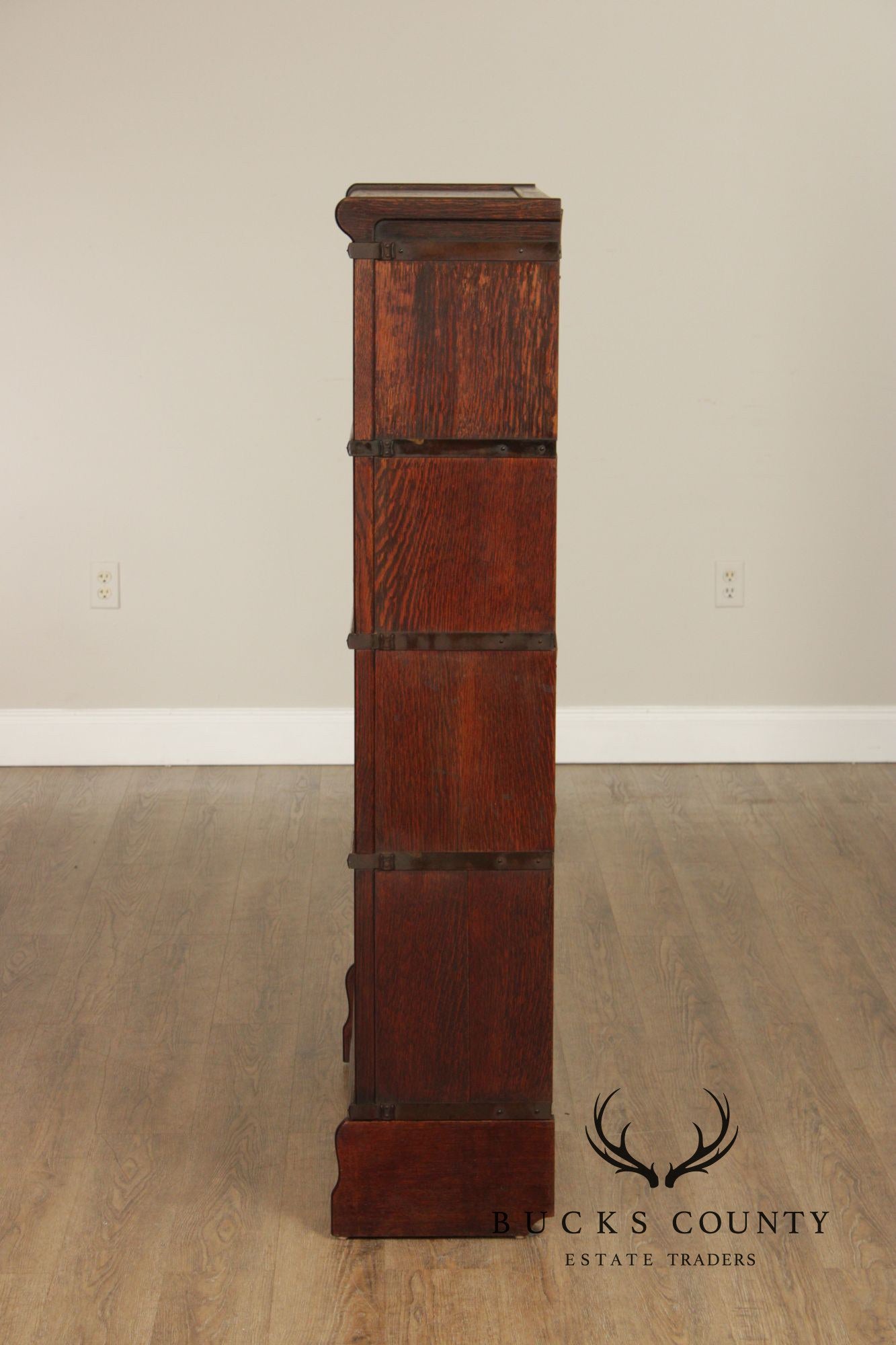 Globe Wernicke Antique Pair Of Stacking Barrister Bookcases