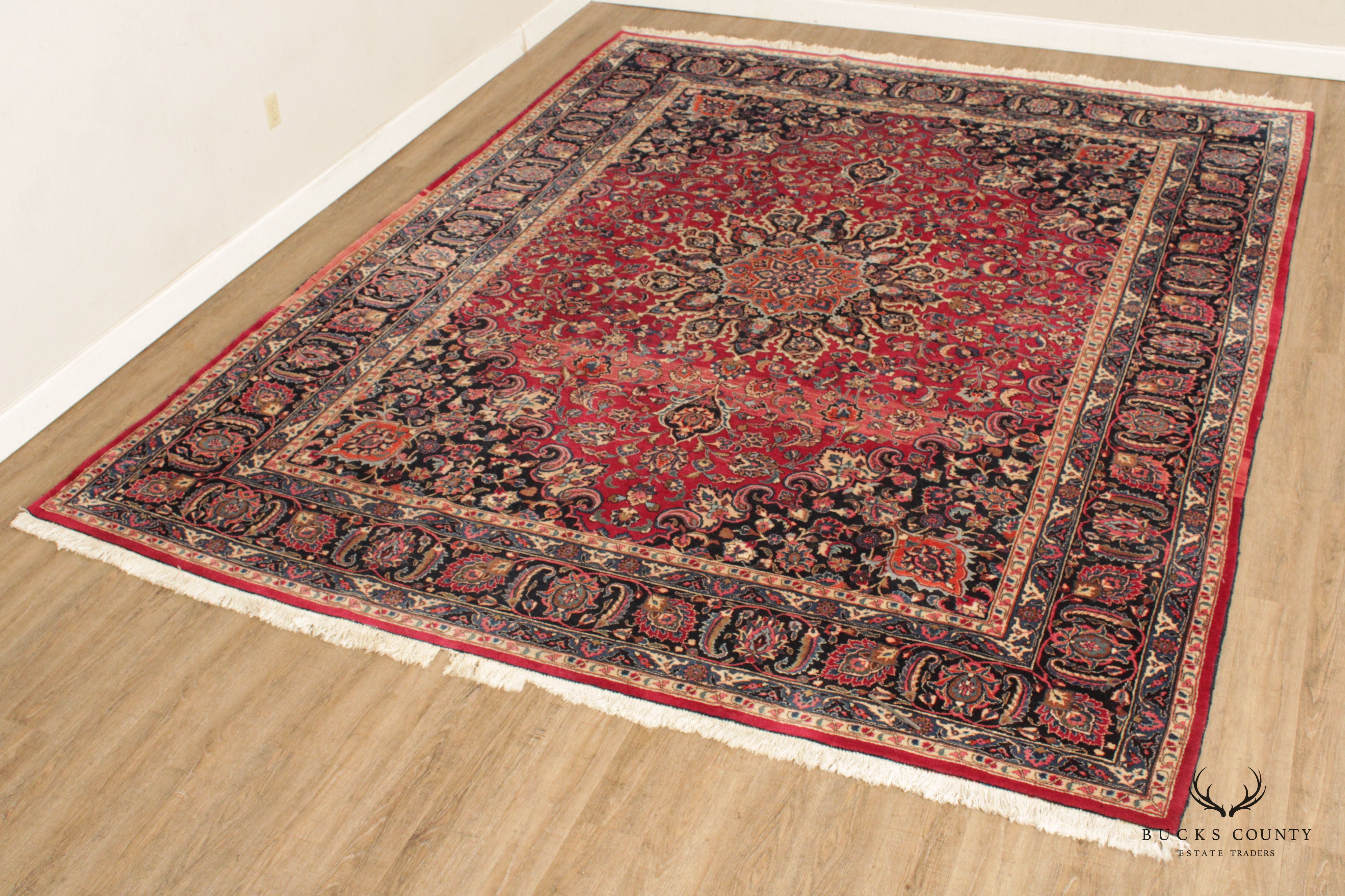 Persian Tabriz Wool Area Rug With Medallion 13' x 10'