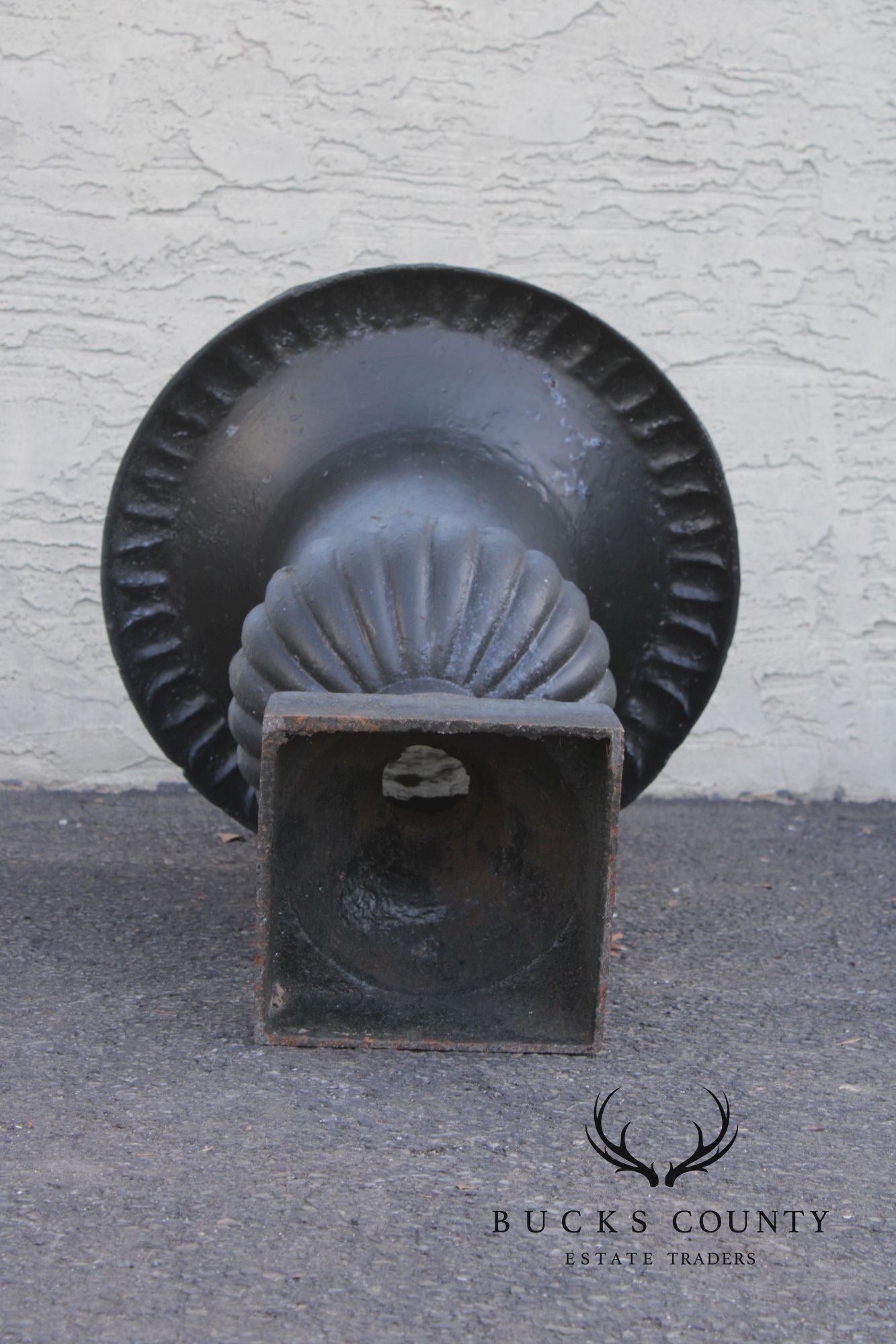 Neoclassical Style Vintage Pair Cast Iron Garden Urn Planters