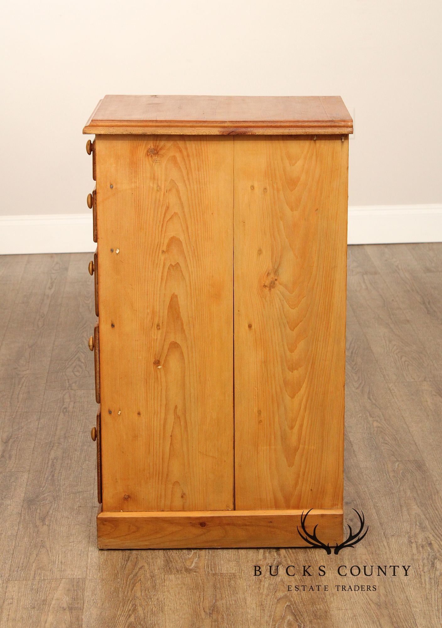 Antique English Pine Narrow Five-Drawer Chest