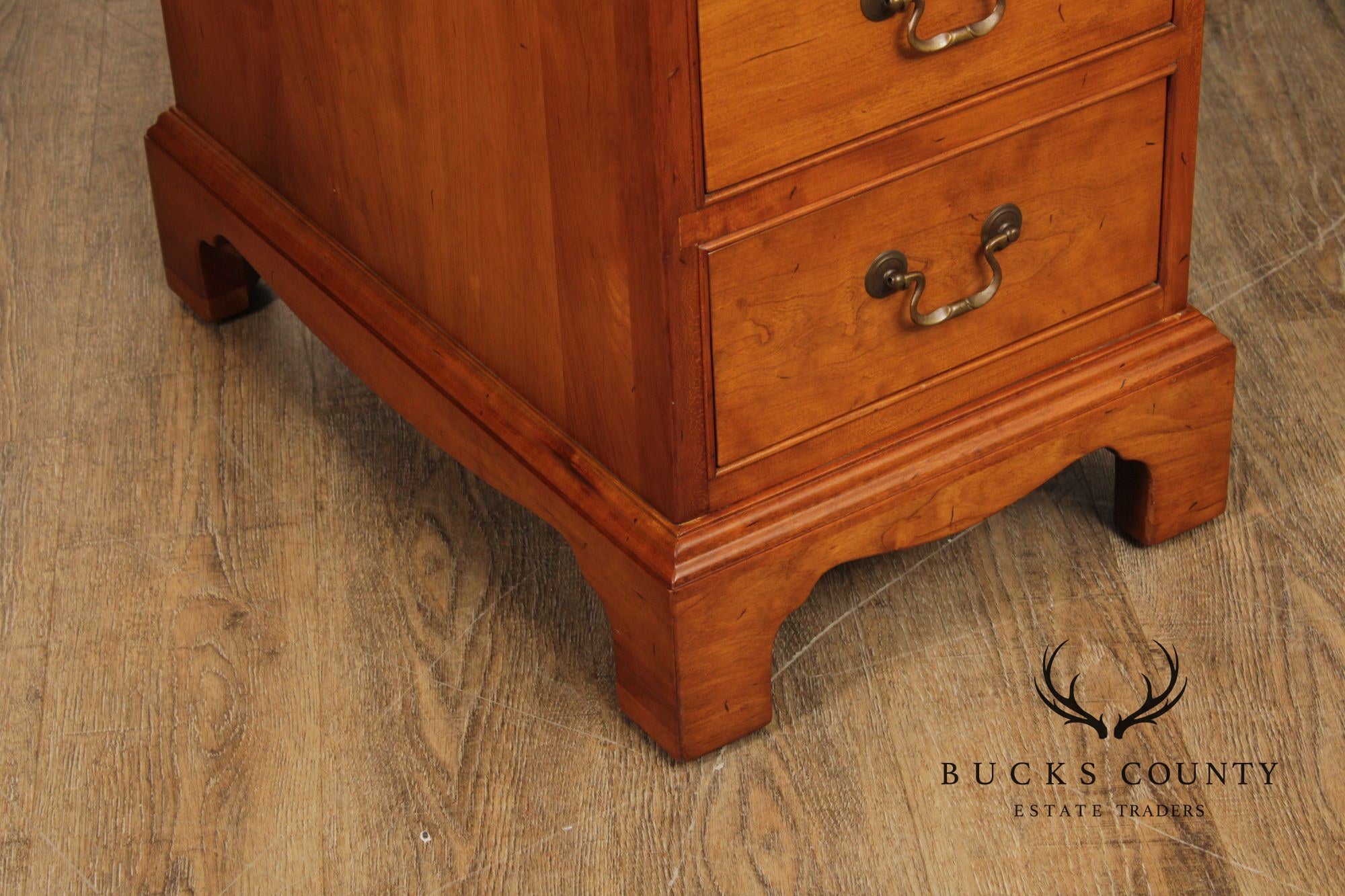 Stickley Chippendale Style Cherry Pedestal Executive Desk