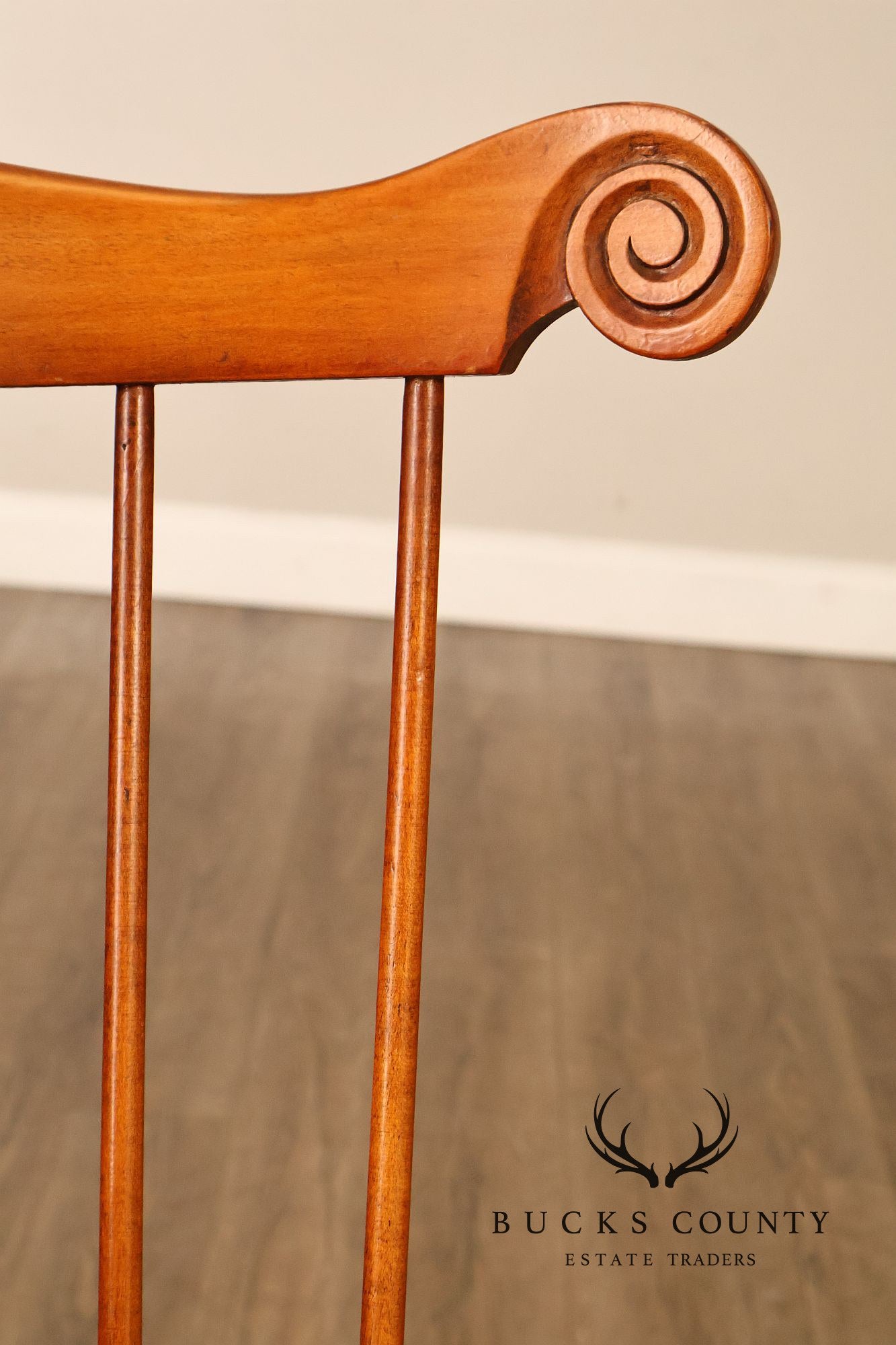 Conant Ball Maple Windsor Armchair With Scroll Crest Rail