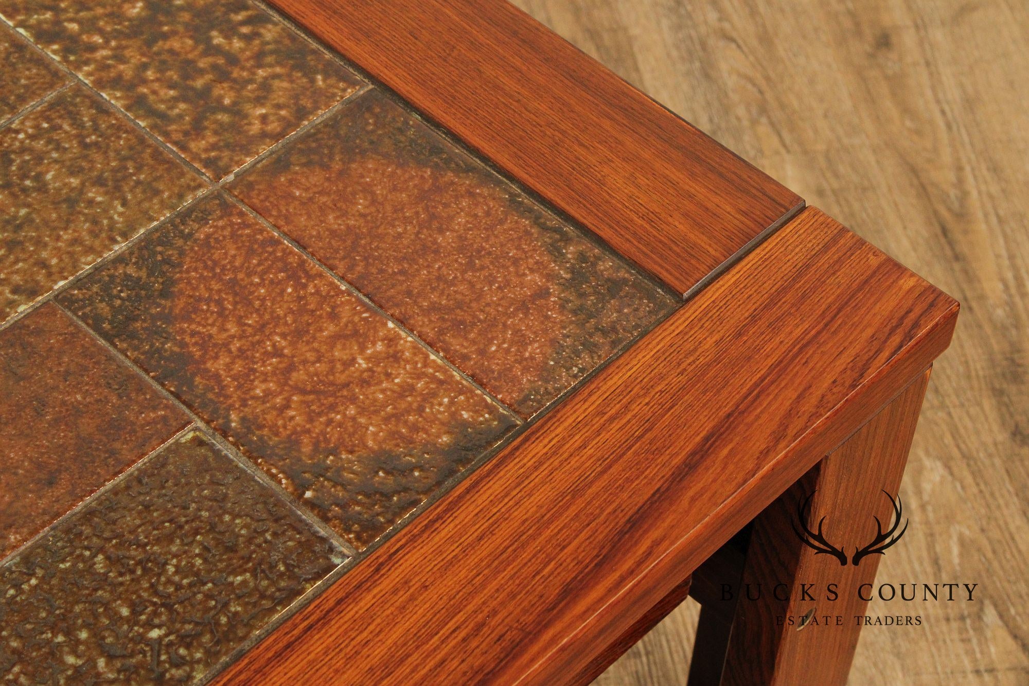 Vintage Danish Modern Rosewood & Tile Square Coffee Table
