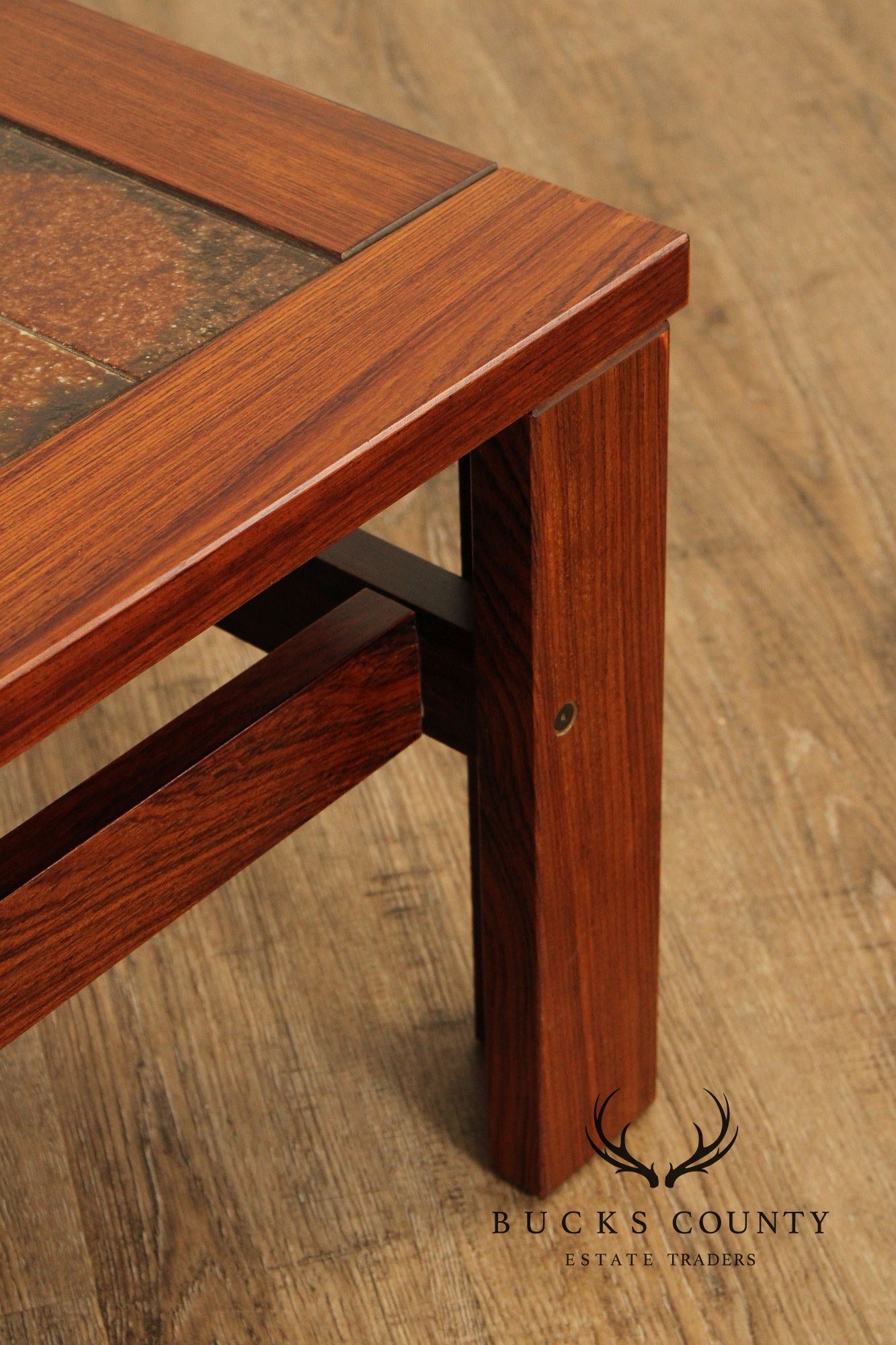 Vintage Danish Modern Rosewood & Tile Square Coffee Table