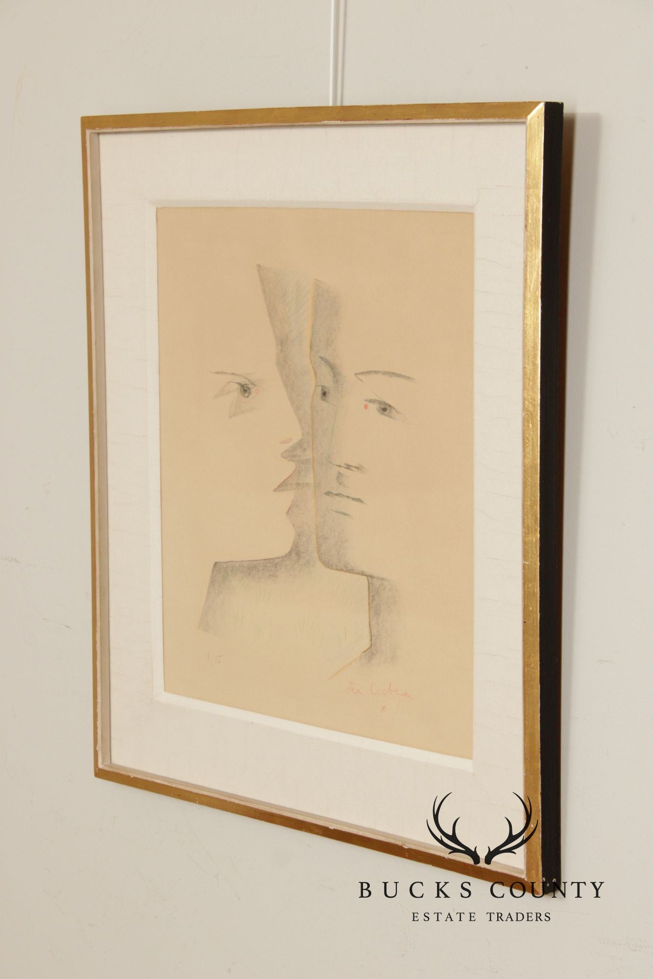 Jean Cocteau Limited Edition Print, 'Two Heads'