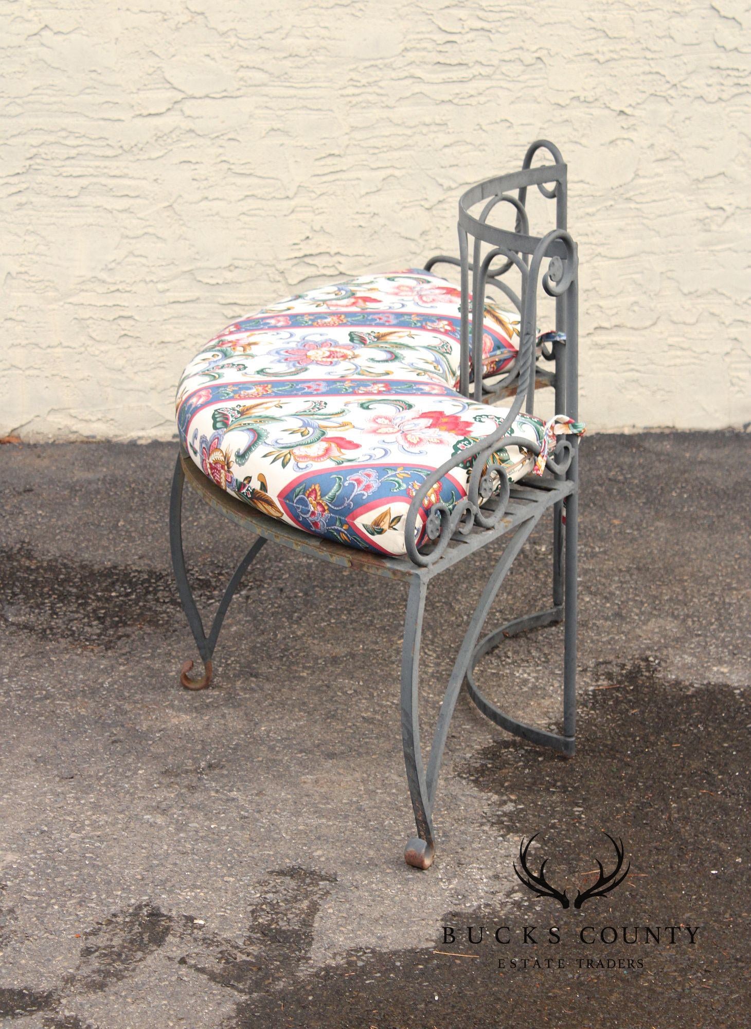 Wrought Iron Circular Garden Tree Bench With Cushions