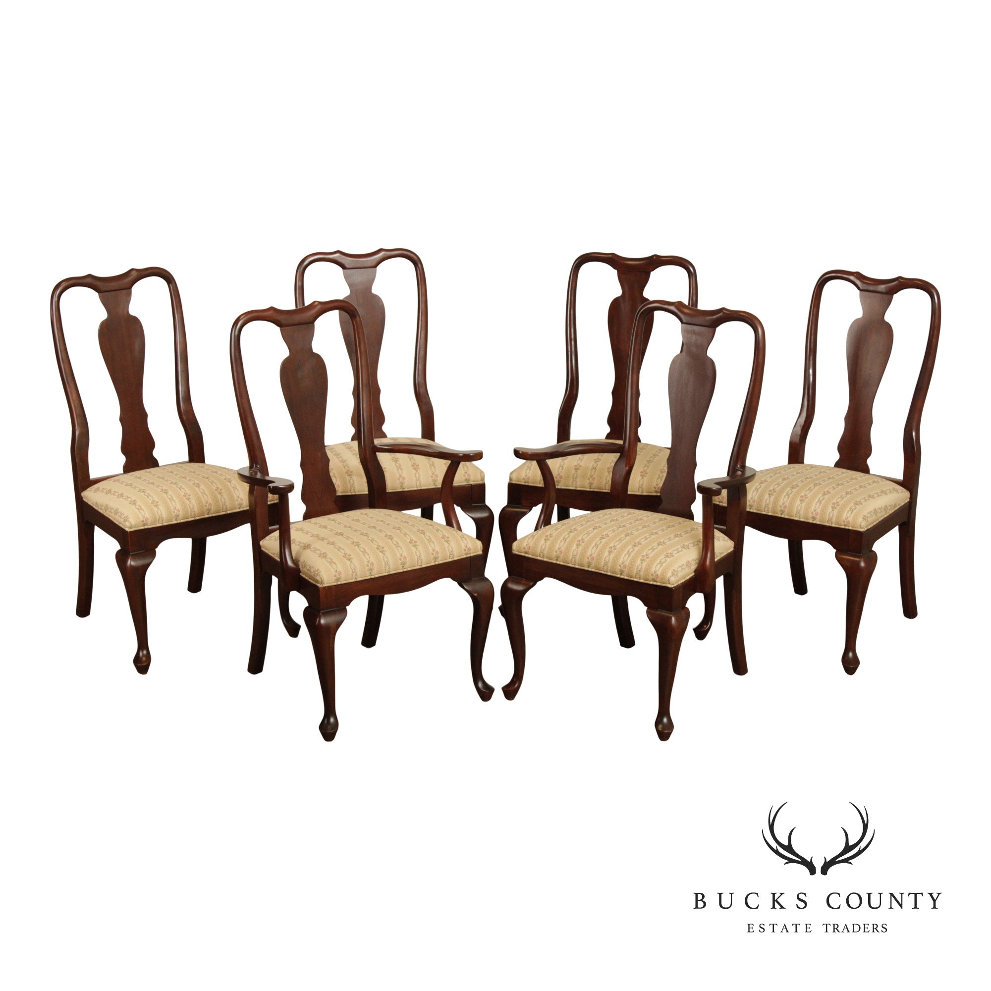 Ethan Allen 'Georgian Court' Set of Six Cherry Dining Chairs