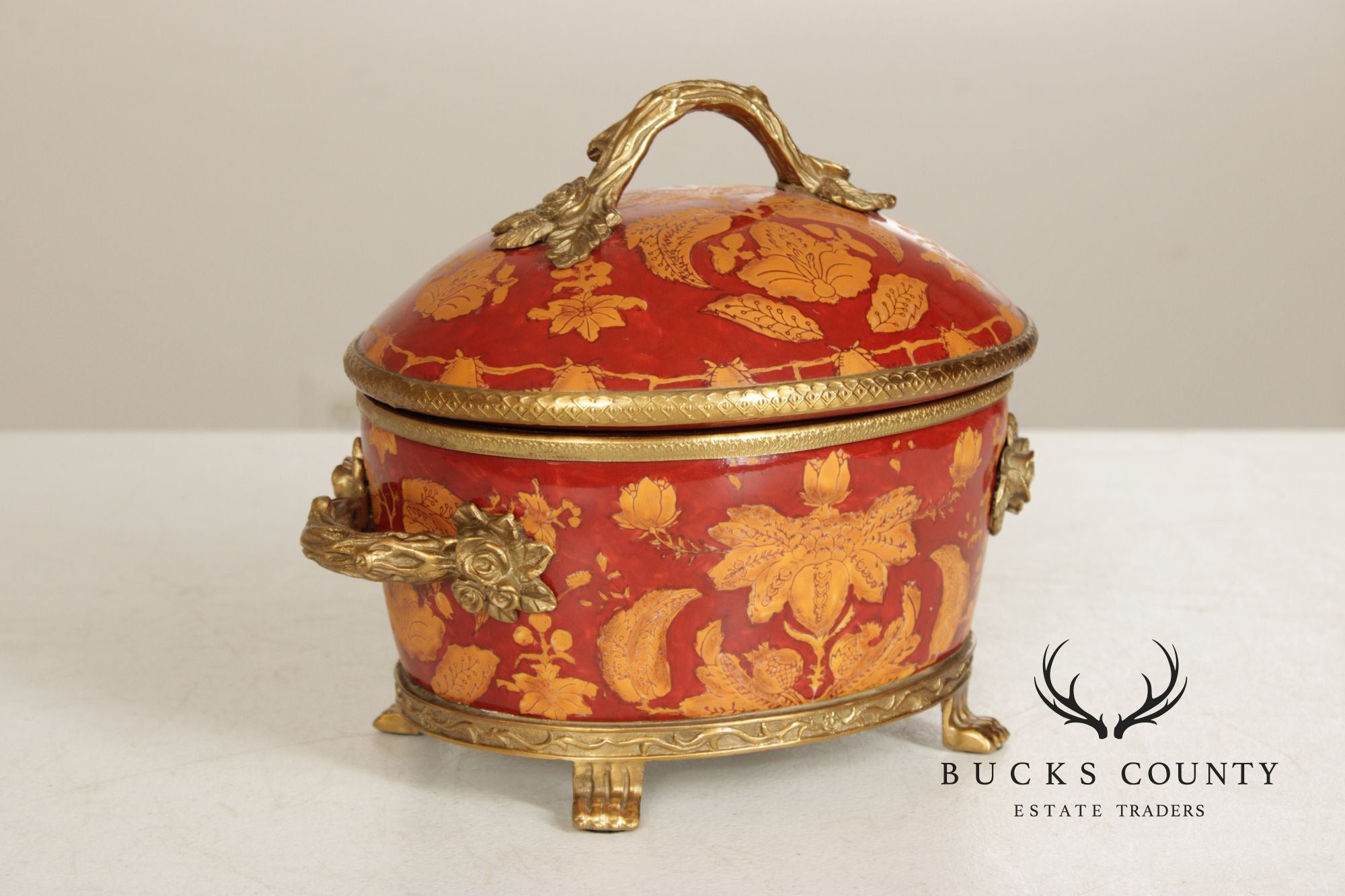 Chinese Export Style Enameled Porcelain Covered Tureen