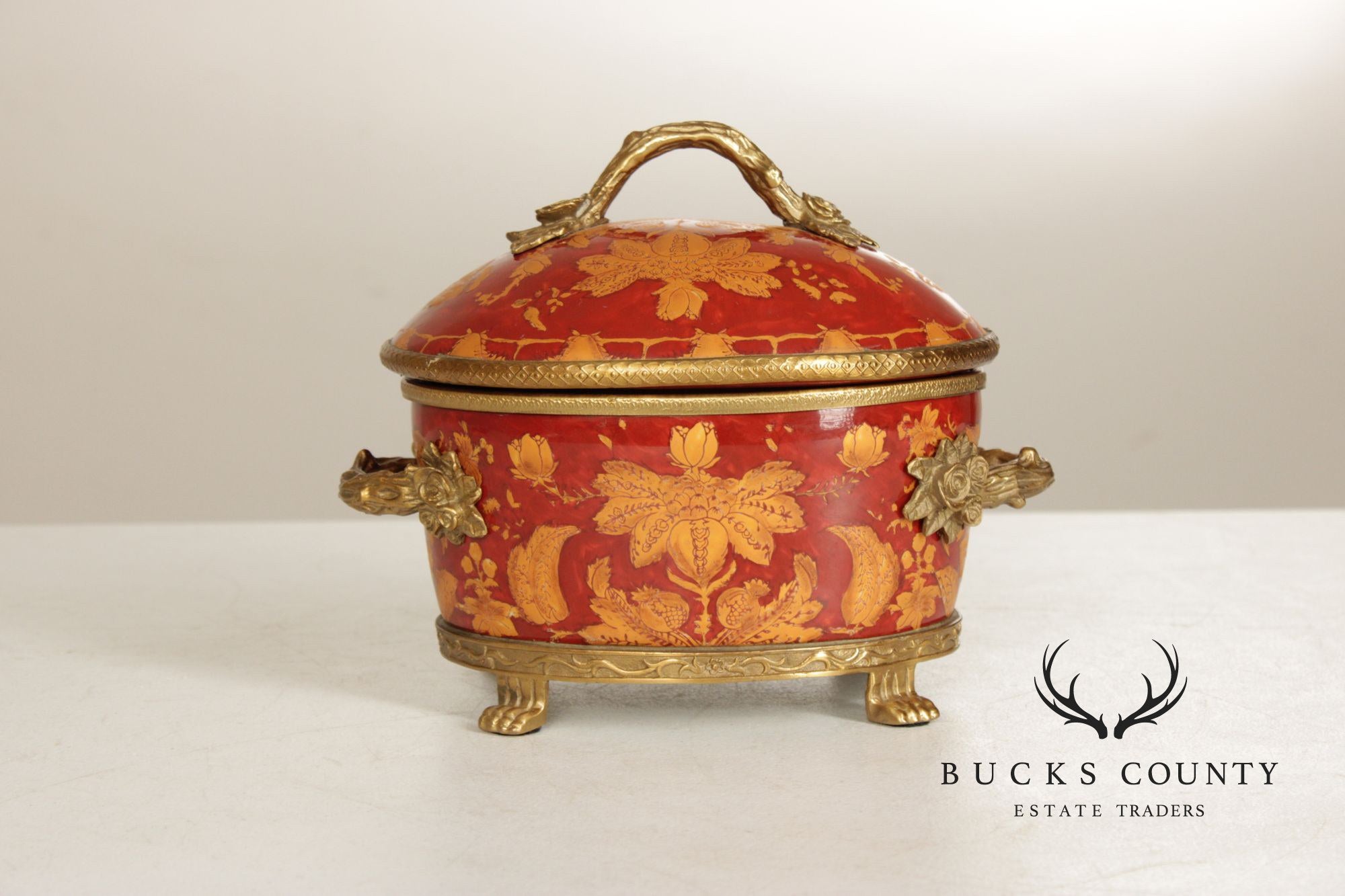Chinese Export Style Enameled Porcelain Covered Tureen