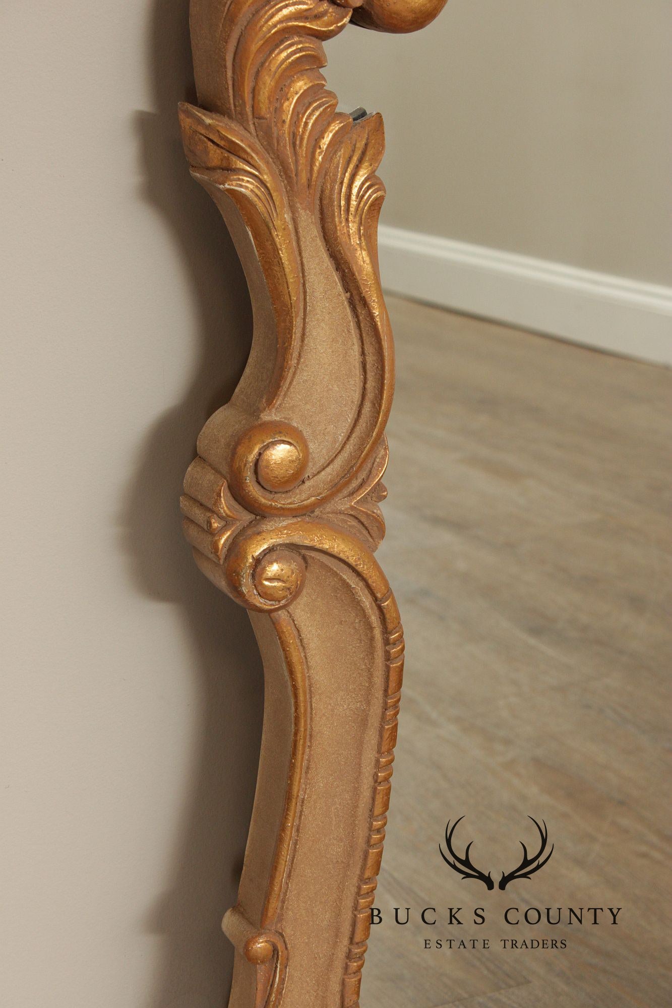 Rococo Style Large Gold Painted Wall Mirror