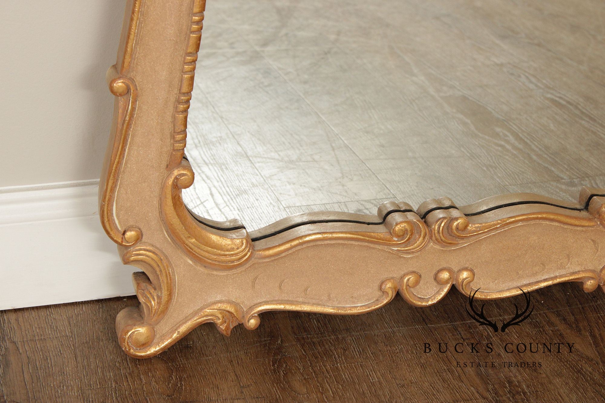 Rococo Style Large Gold Painted Wall Mirror