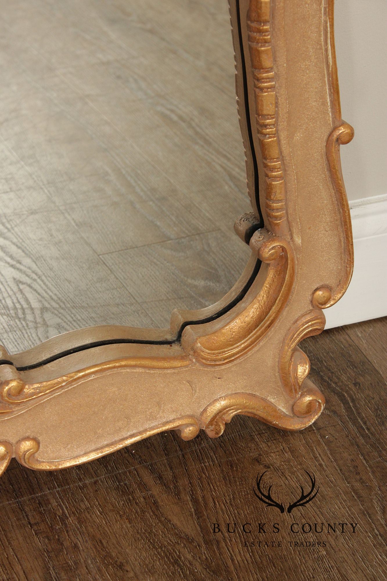 Rococo Style Large Gold Painted Wall Mirror