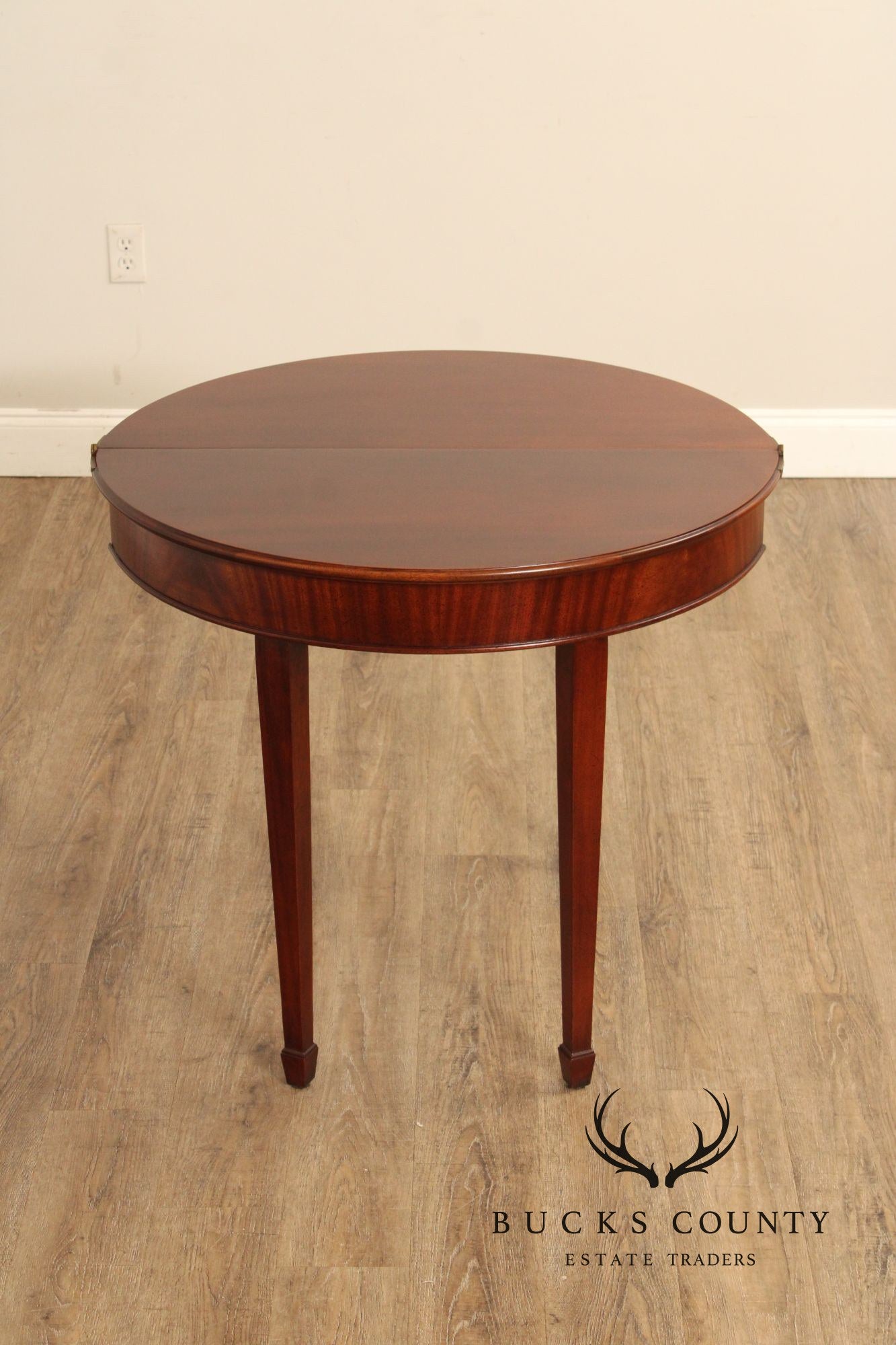 Federal Style Flip-Top Mahogany Demilune Game Table
