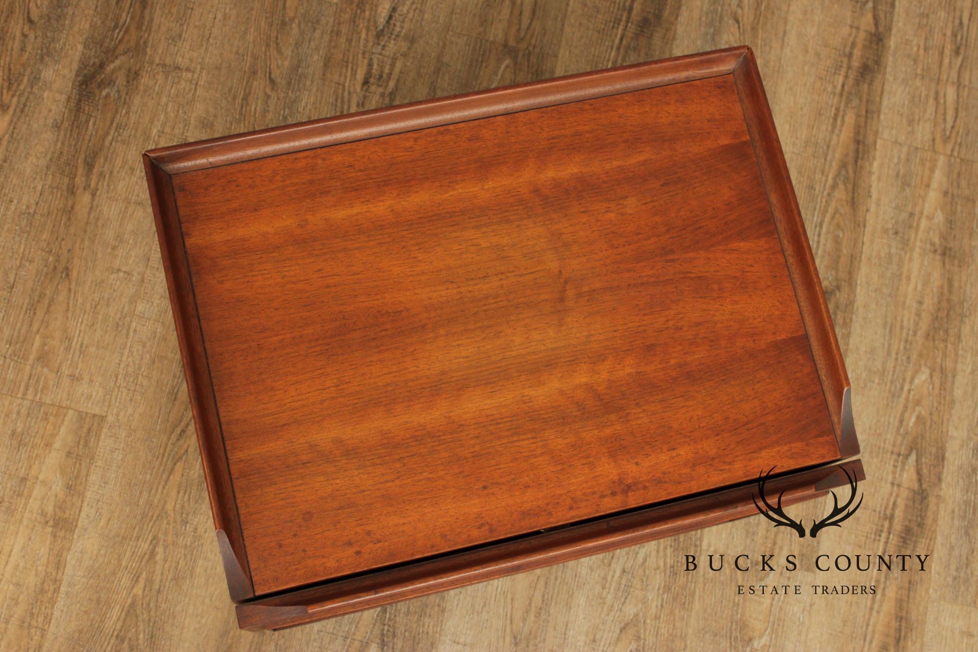 Mid Century Modern Walnut Record Cabinet Side Table