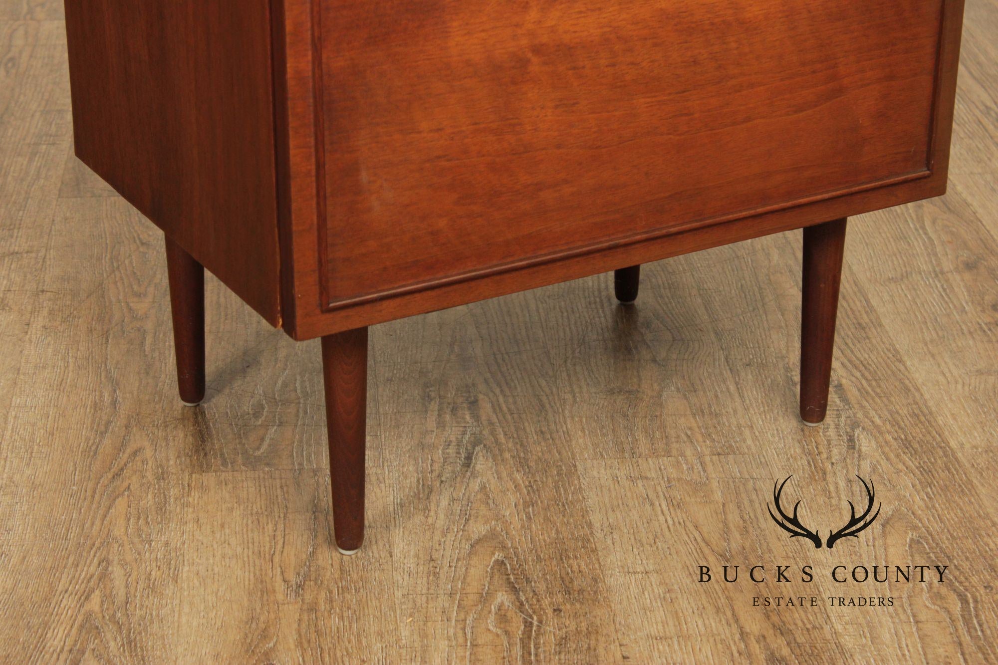 Mid Century Modern Walnut Record Cabinet Side Table