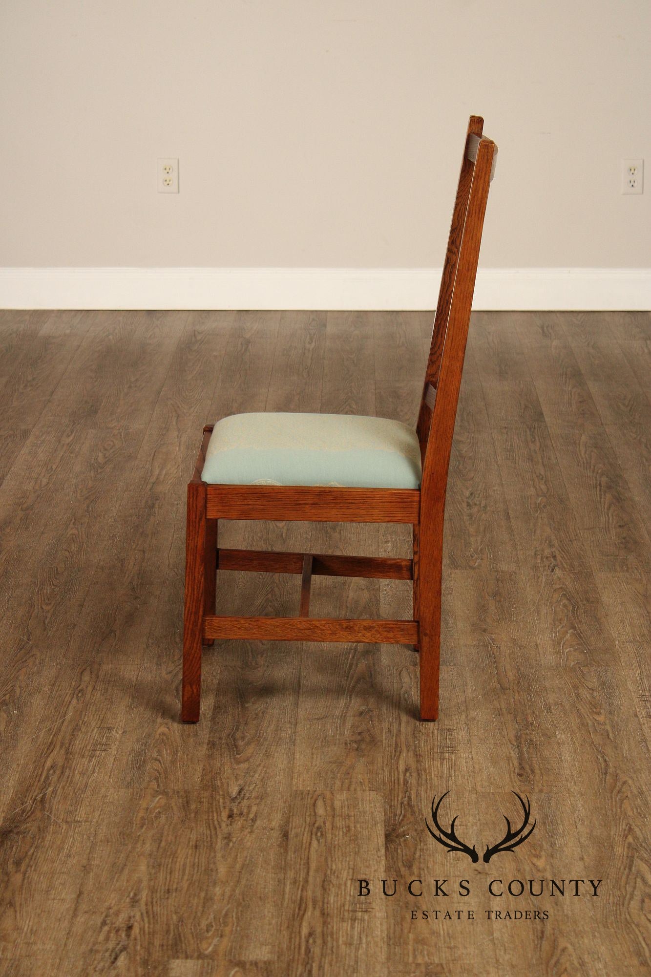 Stickley Mission Collection Set Of Eight Oak Dining Chairs