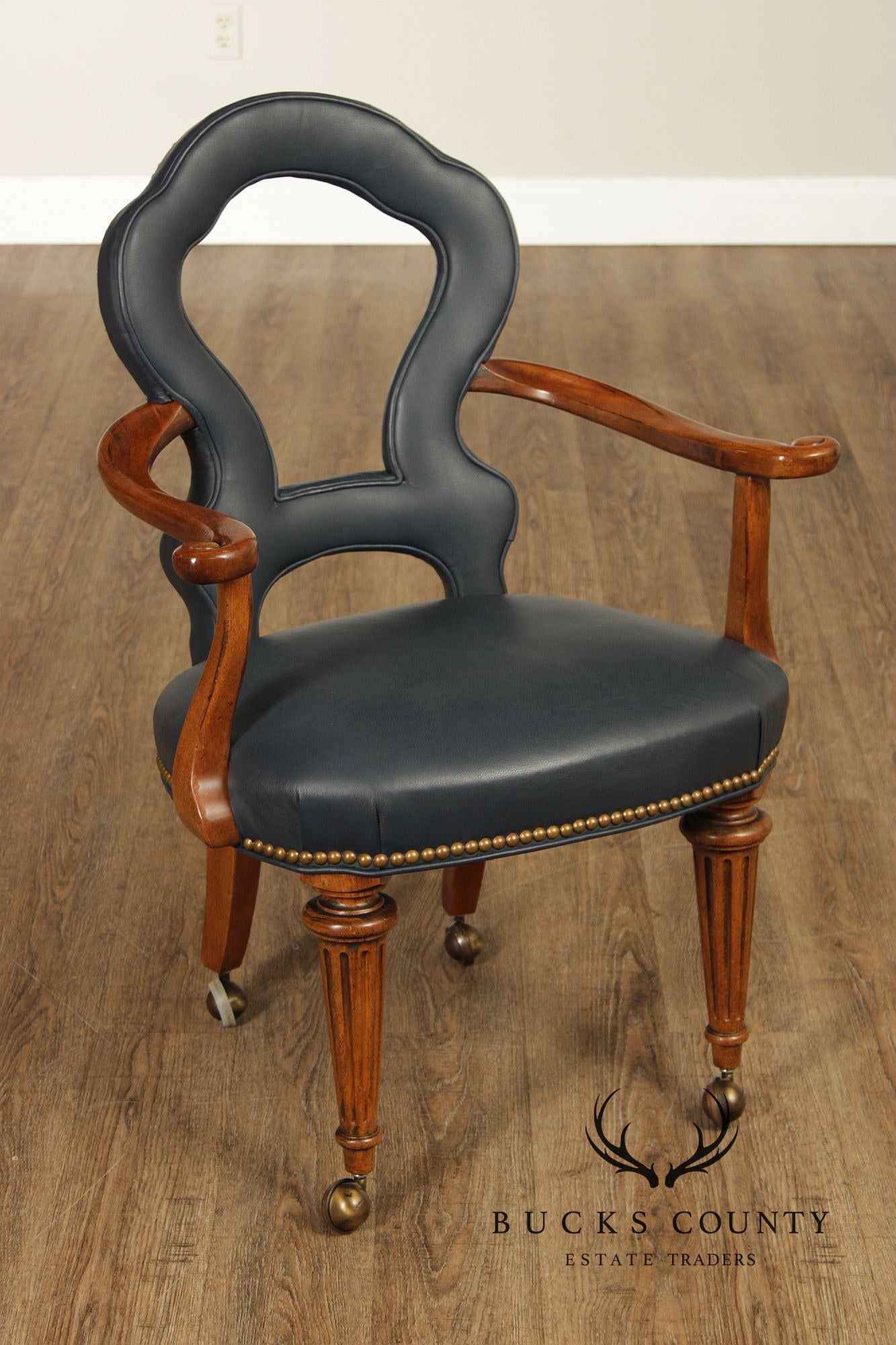 Century Furniture Set of Four Leather Armchairs