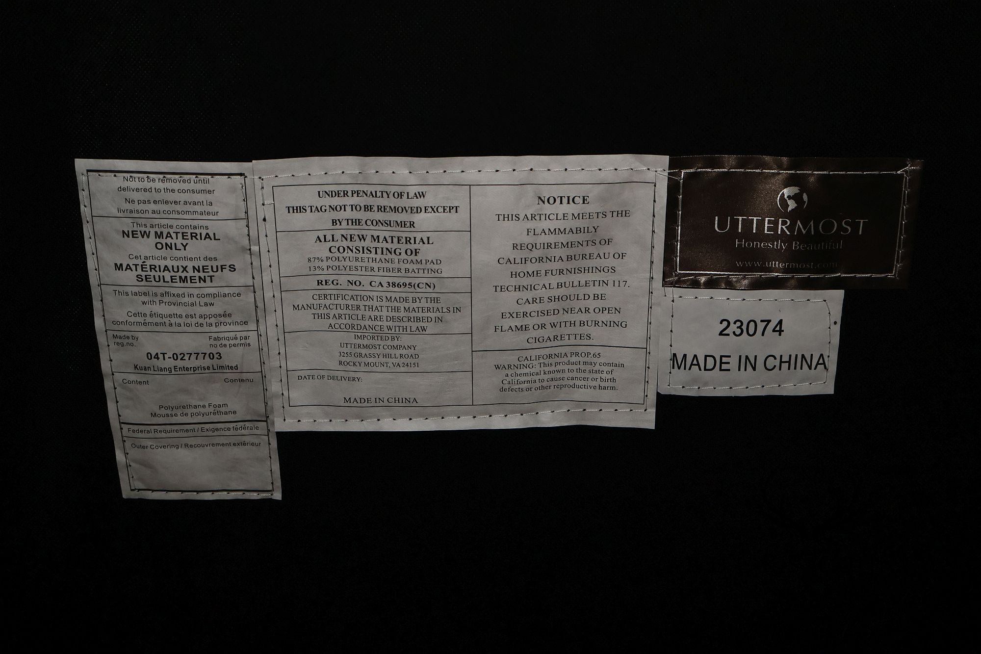 Uttermost French Country Style Upholstered Settee