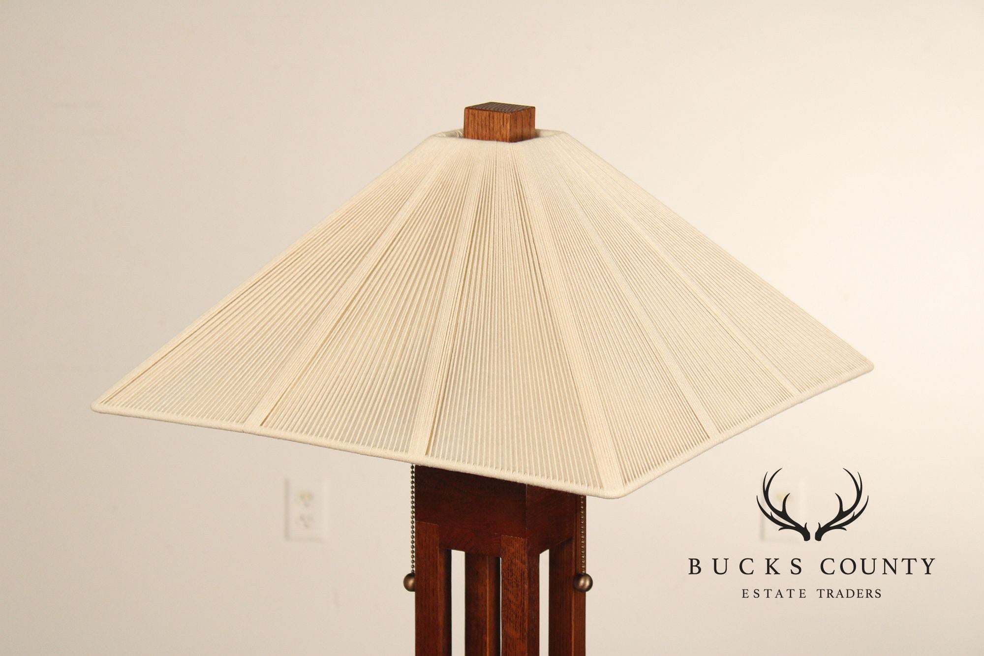 Quoizel Arts & Crafts Style Oak Floor Lamp