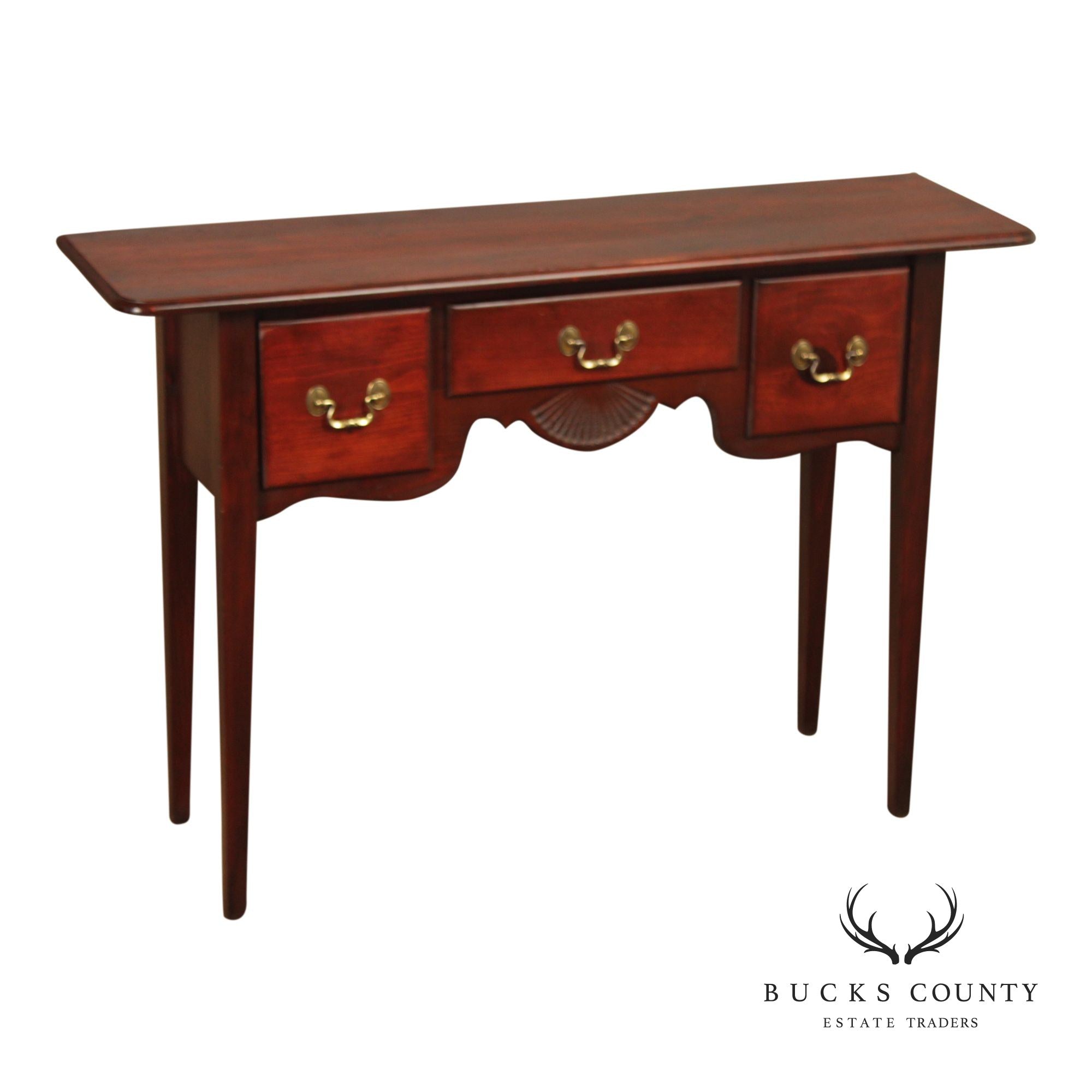 Georgian Style Shell Carved Narrow Console Table