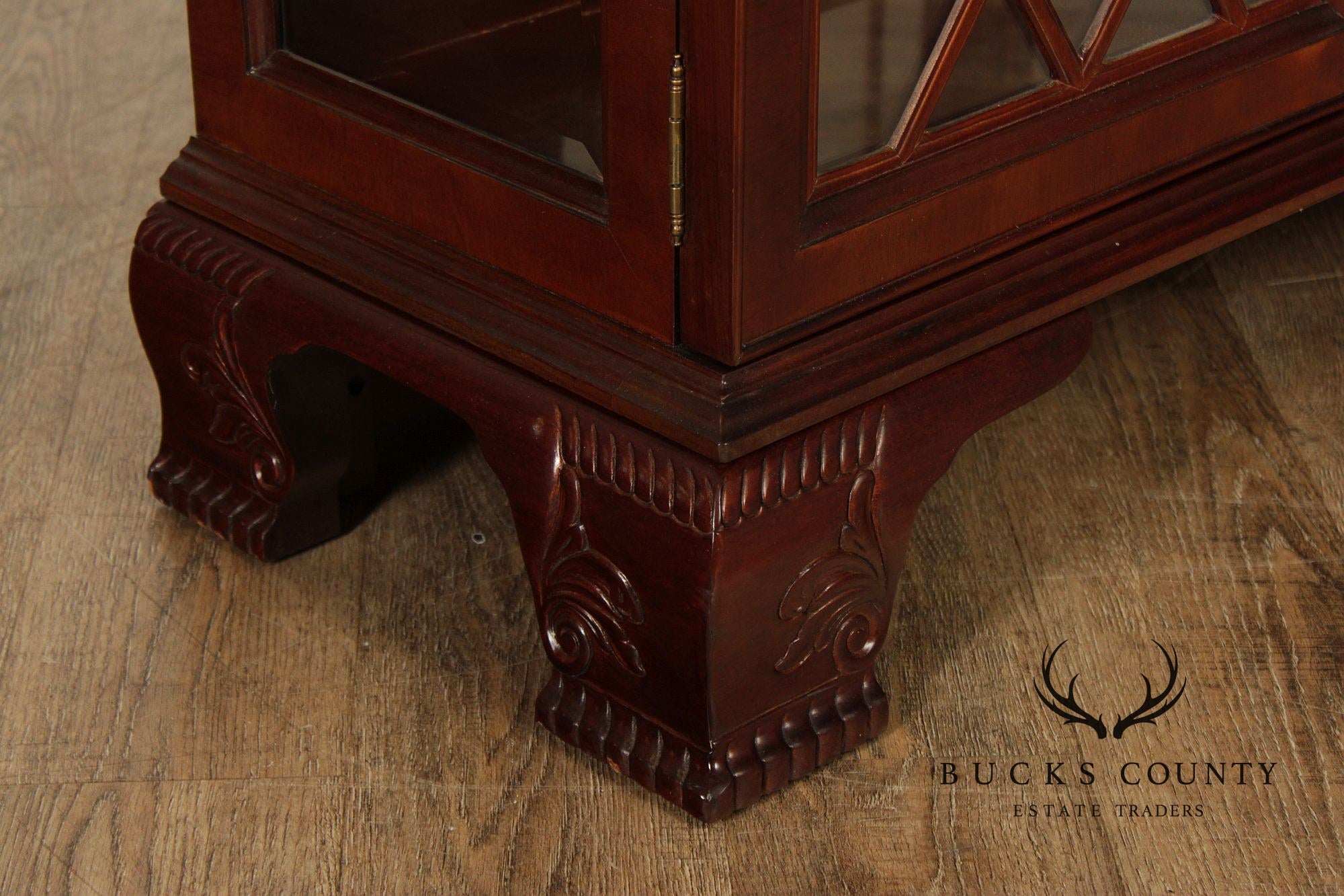 Chinese Chippendale Style Mahogany Display Cabinet