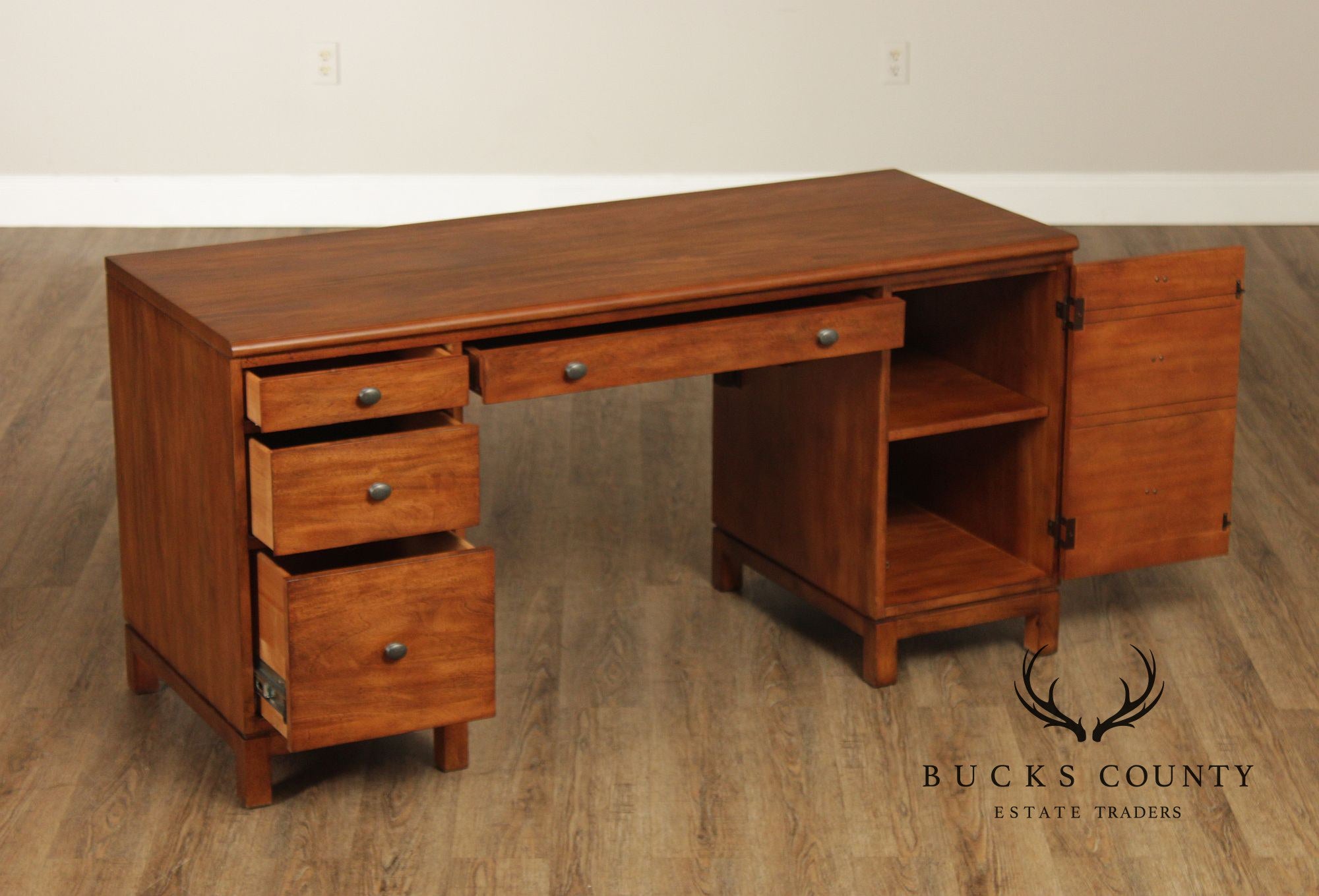 Ethan Allen Double Pedestal Writing Desk
