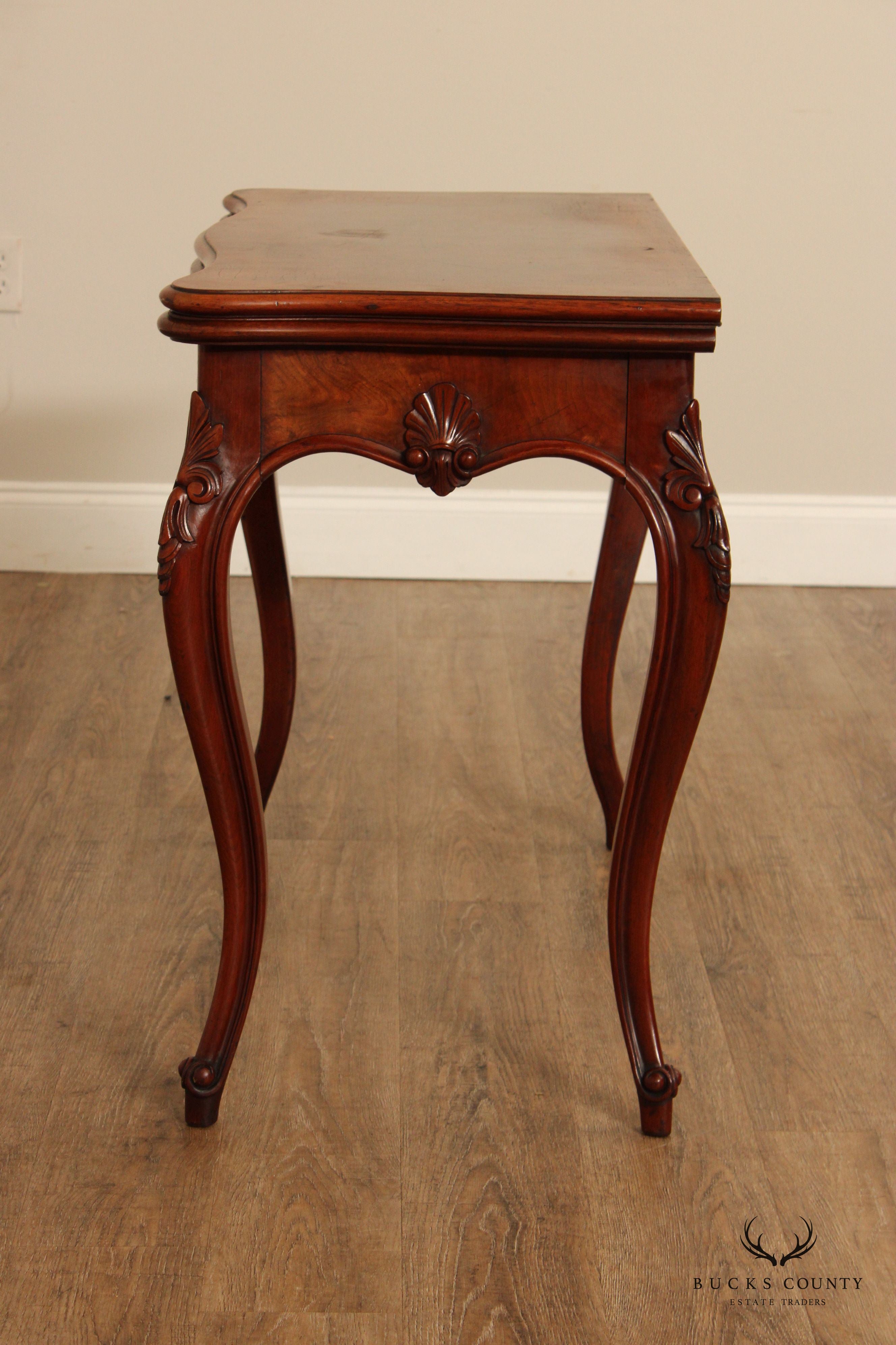 Antique French Louis XV Style Walnut Folding Card Table