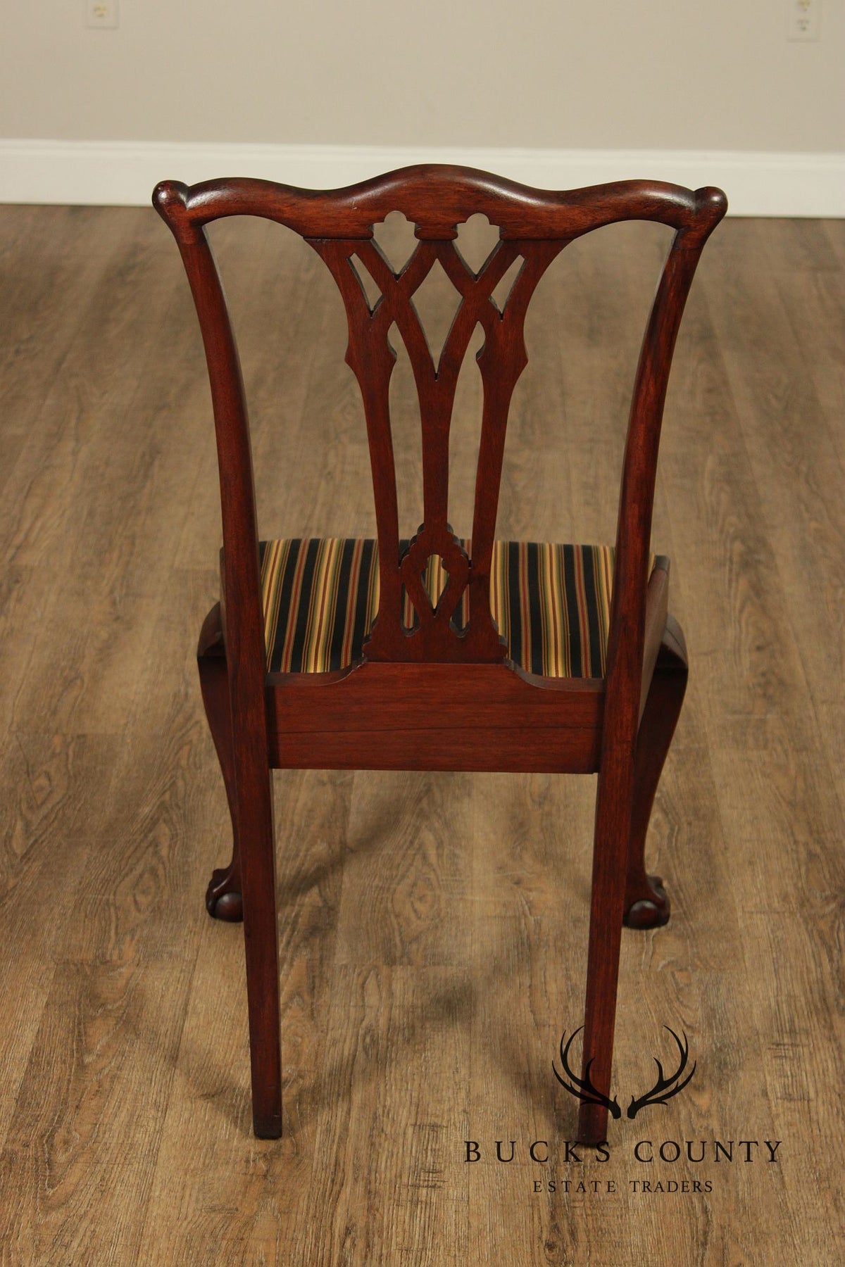 Vintage Chippendale Style Set Of Six Mahogany Dining Chairs