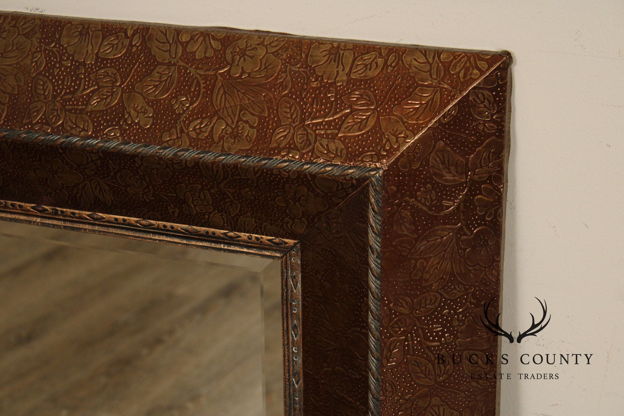 Howard Elliot Collection Chased Embossed Metal Wall Mirror