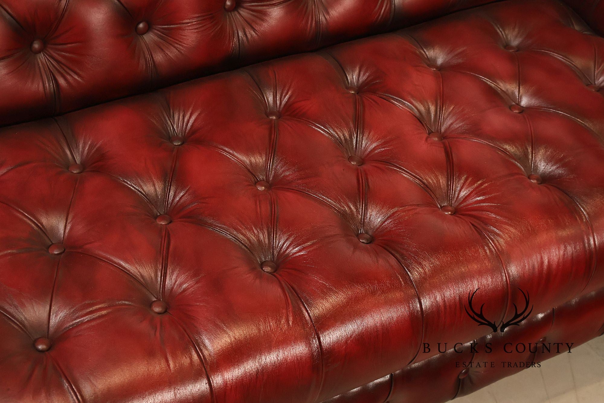 Chesterfield Style Oxford Red Leather Sofa