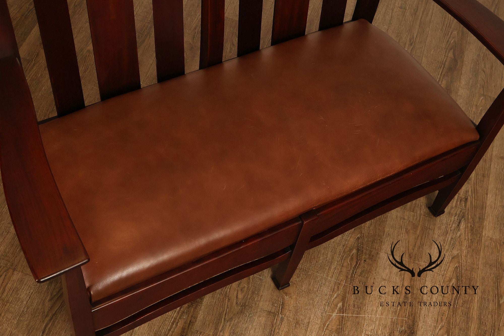 Stickley Brothers Rare Antique Inlaid Mahogany Settee