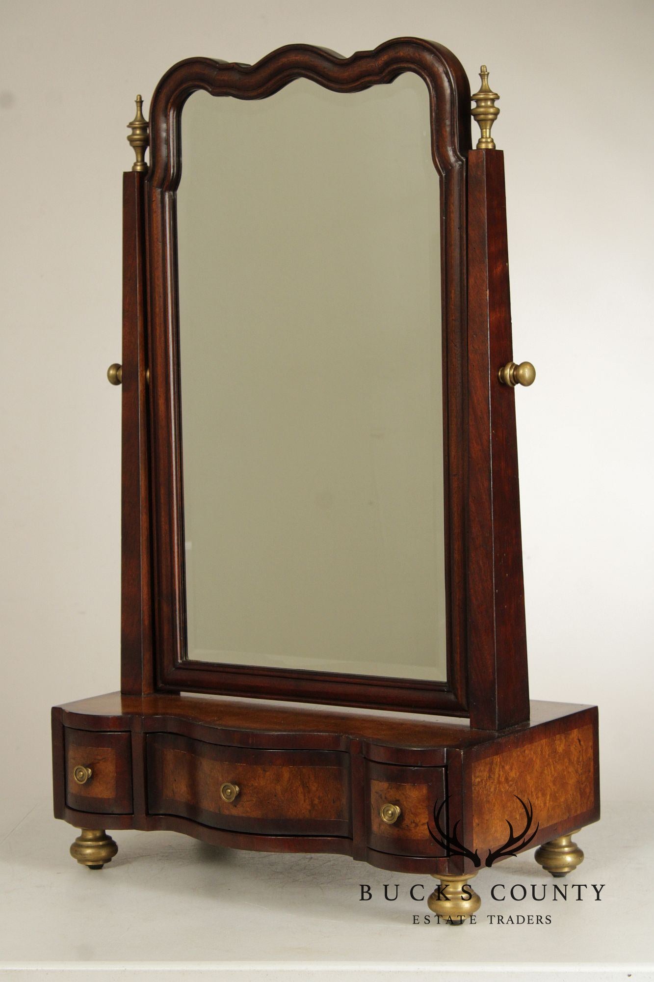 Greenbaum Interiors Georgian Style Mahogany Shaving Mirror