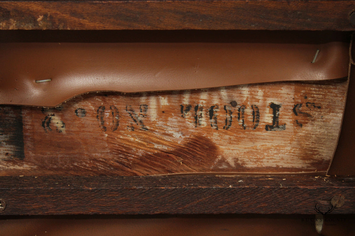 Mission Oak and Leather Foot Stool