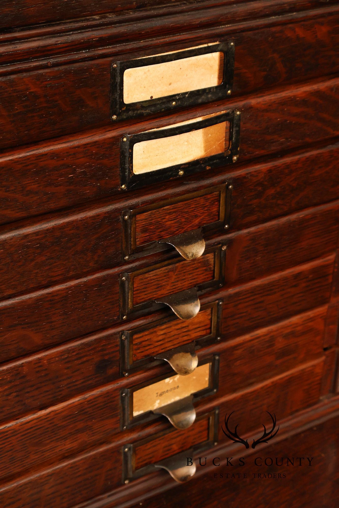 Yawman & Erbe Antique Oak Multi-Drawer File Cabinet