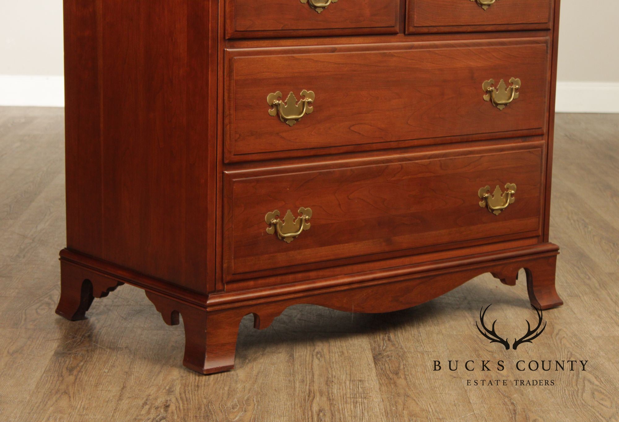 Kling Chippendale Style Cherry Chest on Chest
