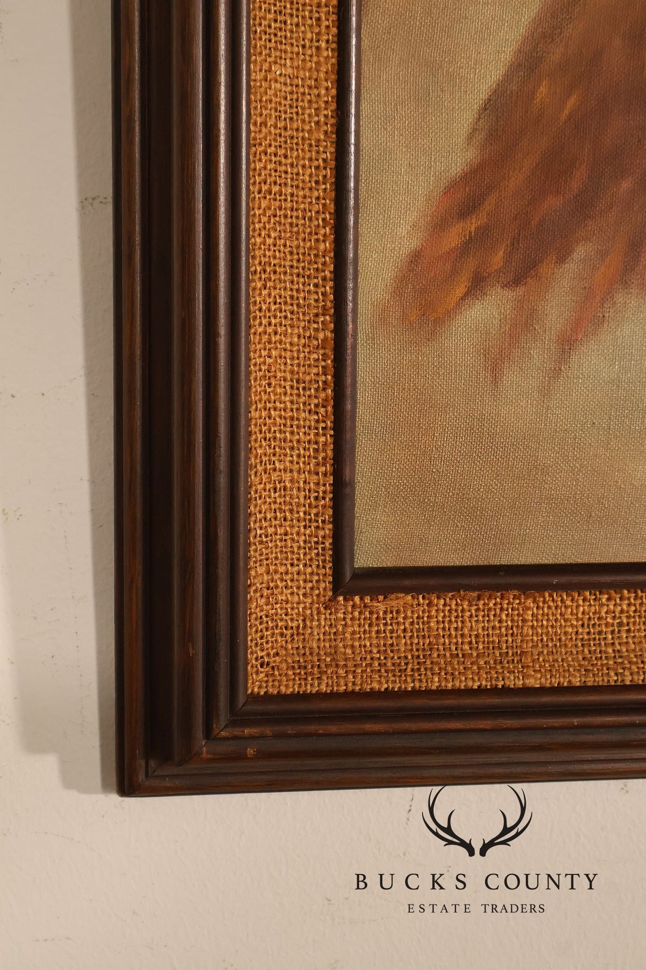 Framed Native American Portrait Painting Signed Wil Hamond 1981 "Lone Hawk"