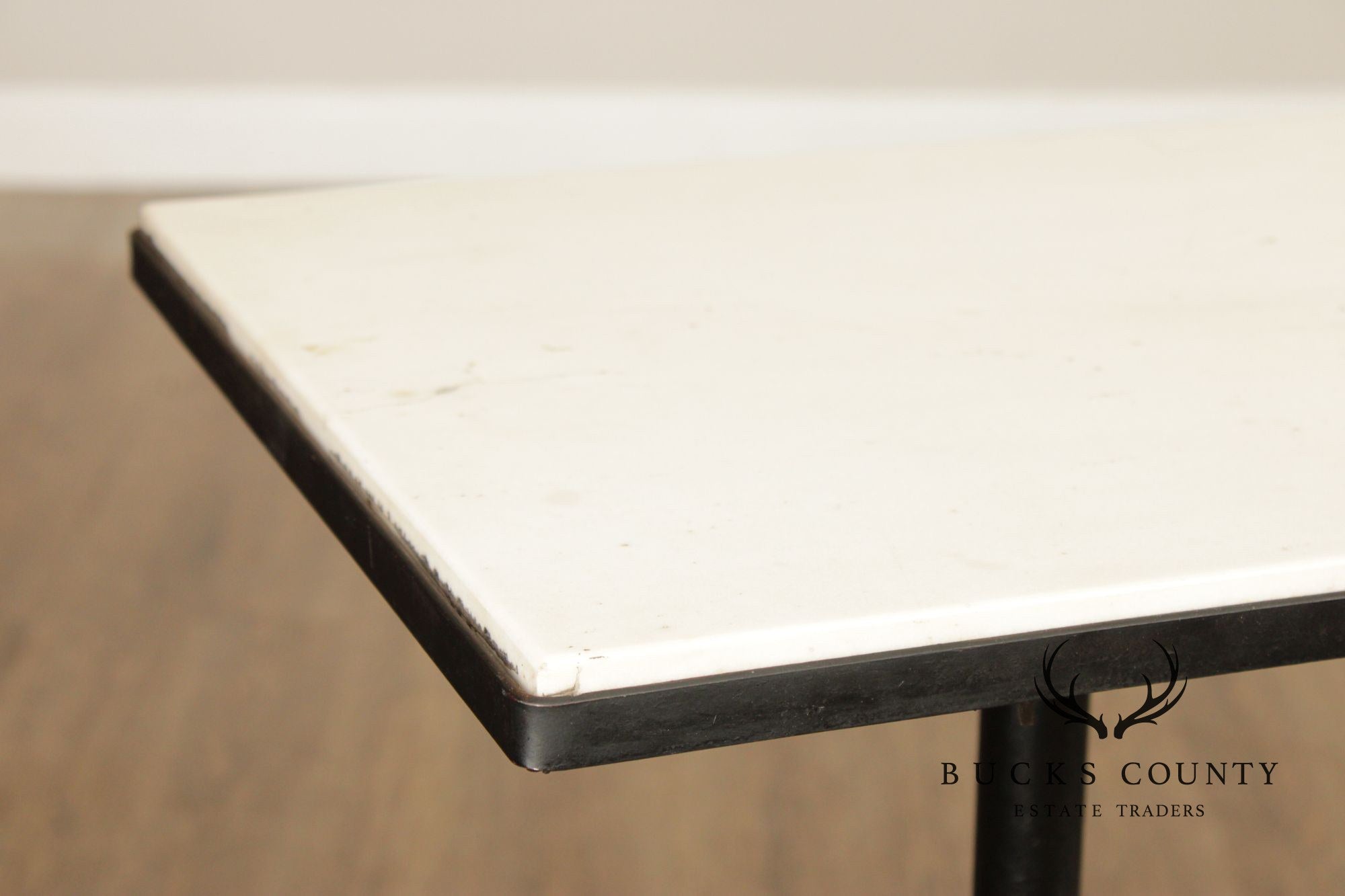 Mid Century Modern Industrial Marble Top Steel Console BarTable