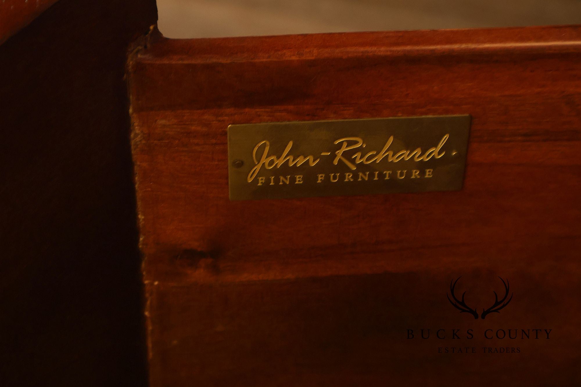 John-Richard Ebony Inlaid Satinwood Demilune Chest