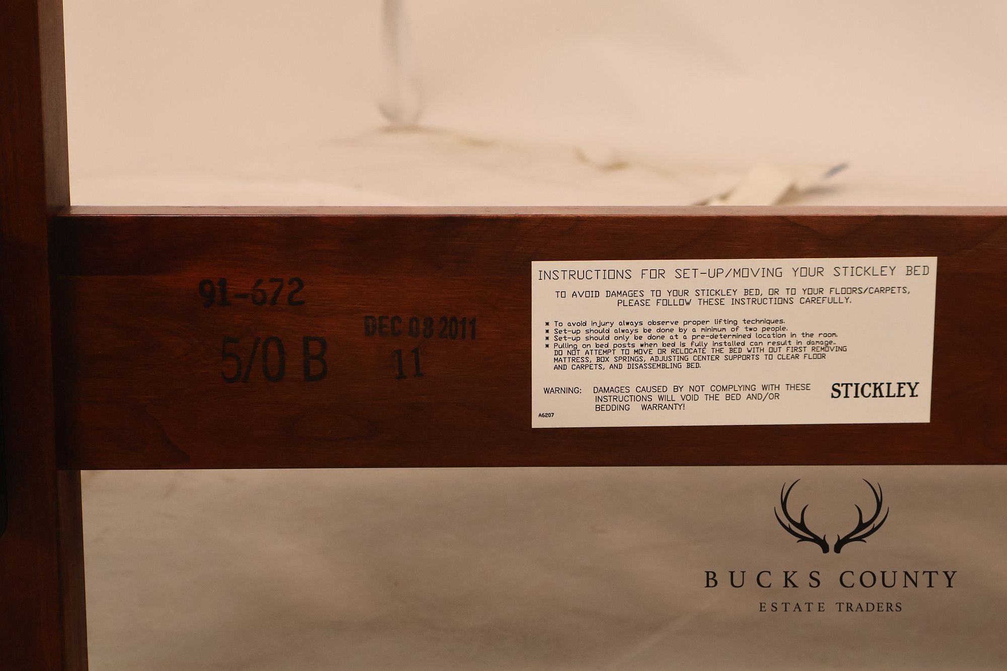 Stickley Harvey Ellis Inlaid Cherry Queen Bed