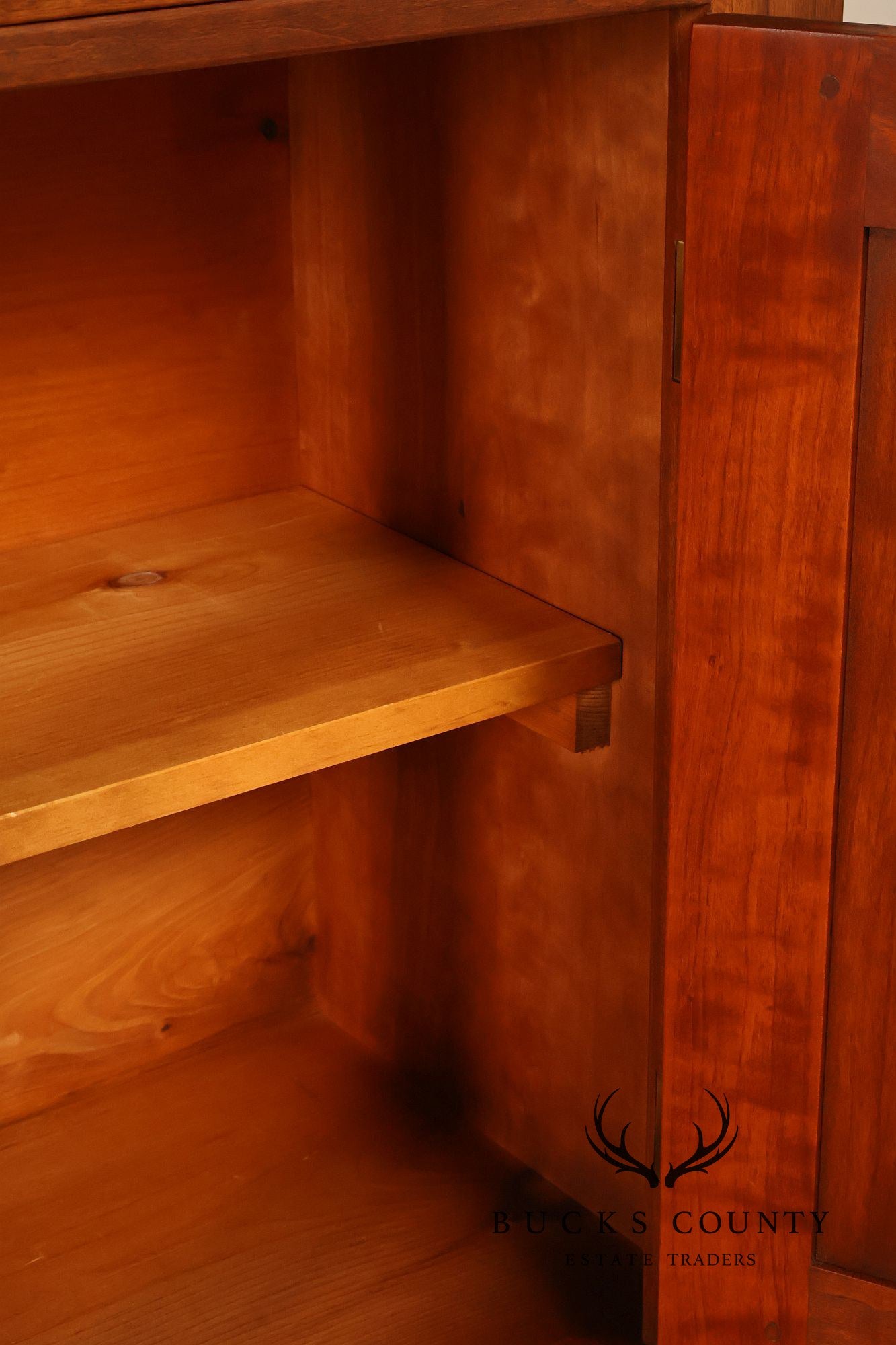 D.R. Dimes Cherry Two Piece Step Back Country Hutch Cabinet