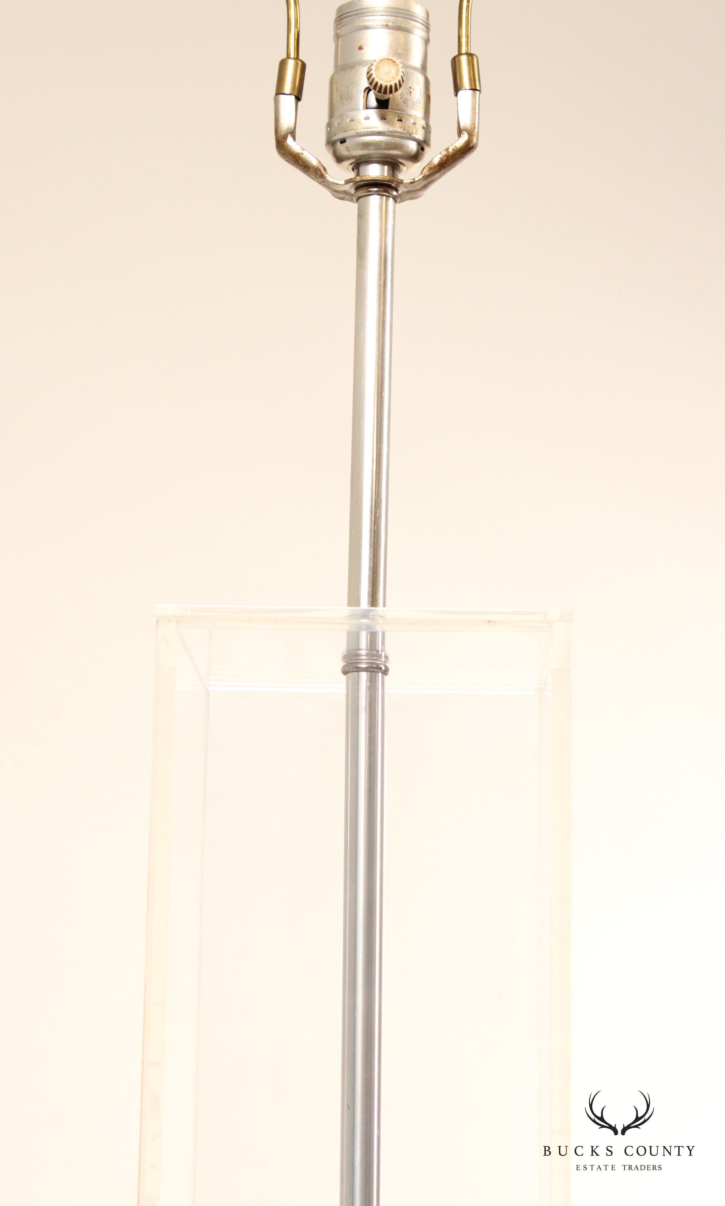 Mid Century Modern Pair Lucite Table Lamps