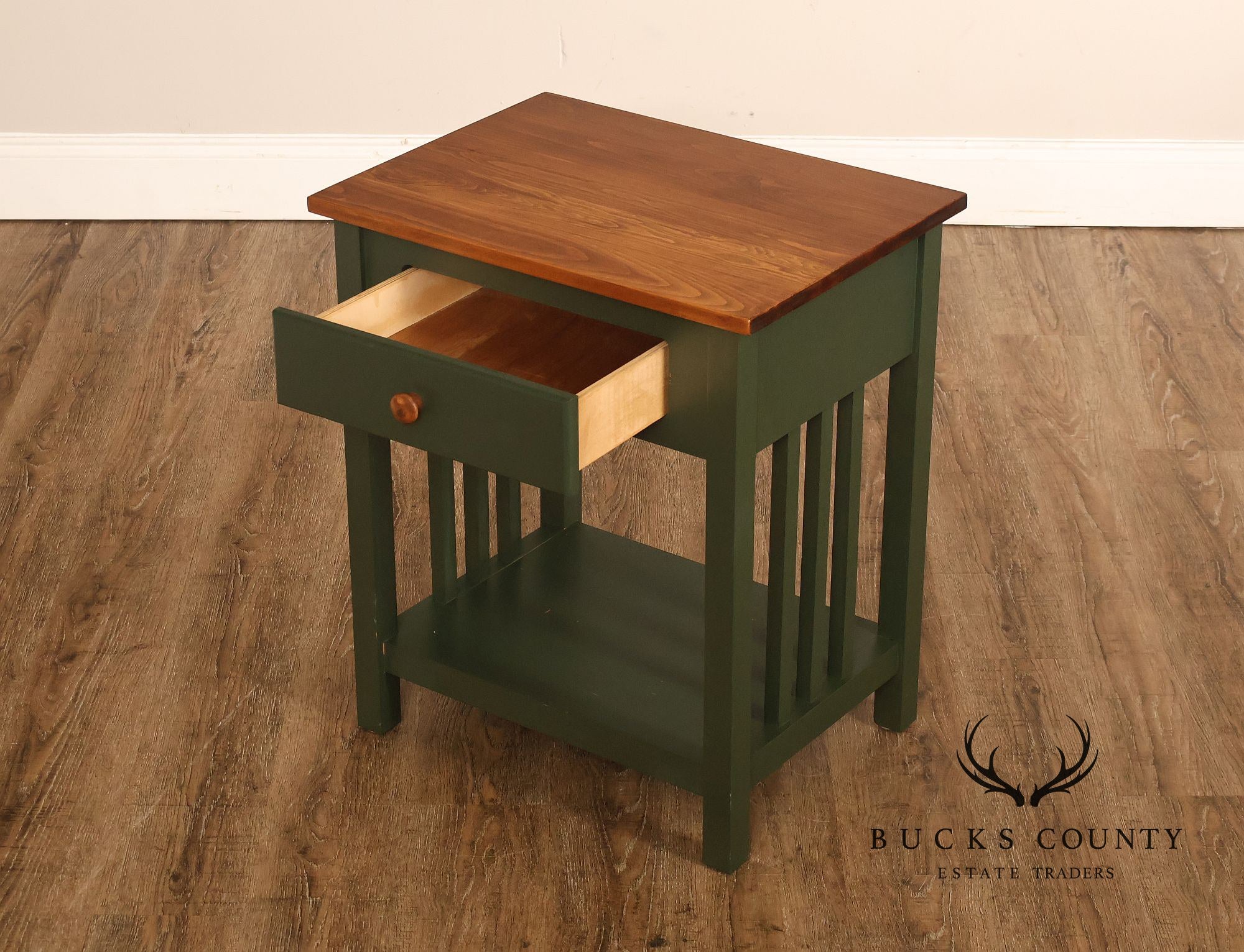 Mission Style Painted Spindle Nightstand
