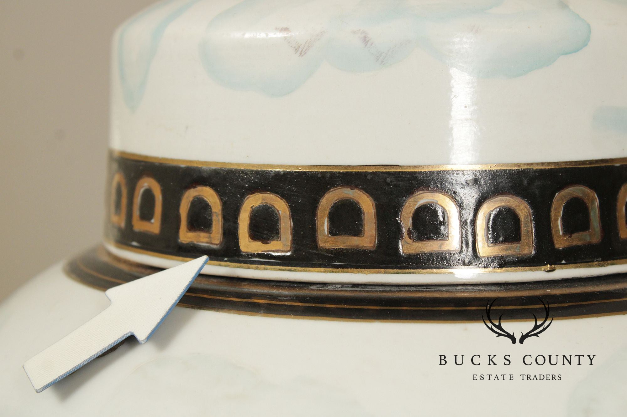 Equestrian Porcelain Ginger Jar Table Lamp