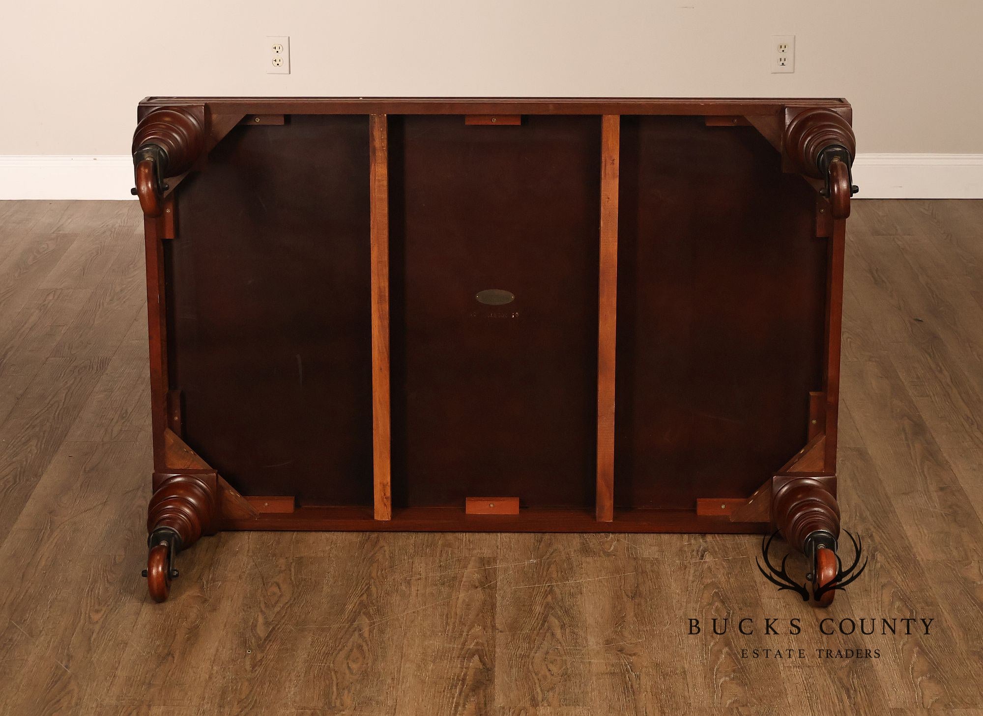 South Cone Company Traditional LeatherTop Coffee Table On Casters
