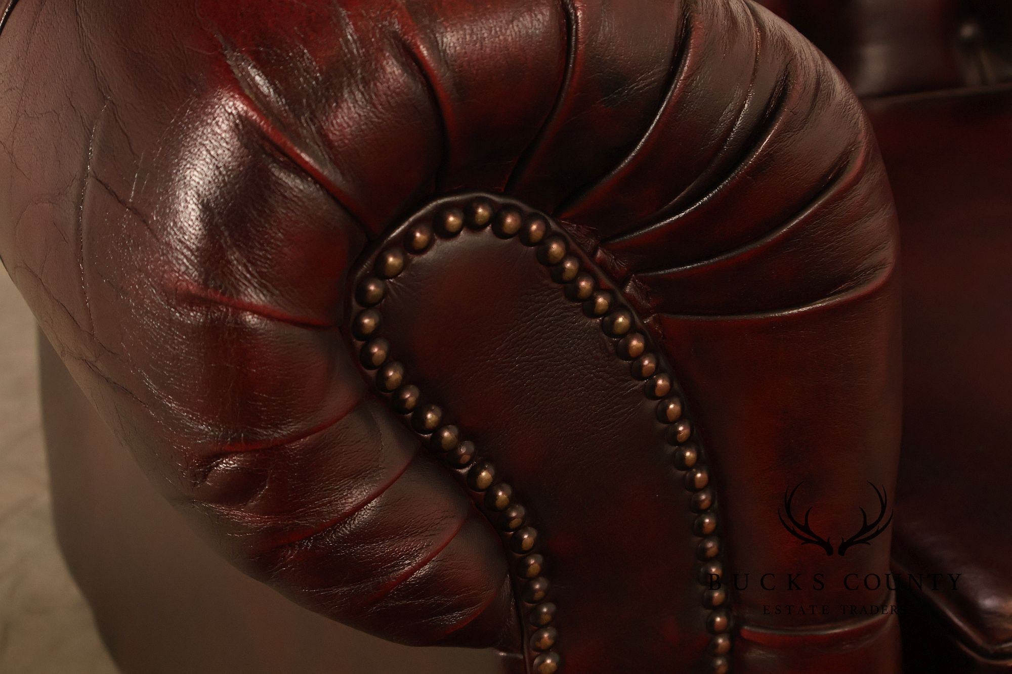 Chesterfield Style Oxblood Leather Sofa