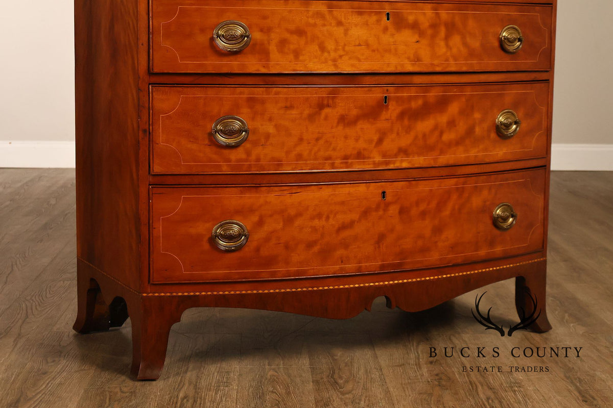 Federal Style Mahogany Bow Front Chest of Drawers