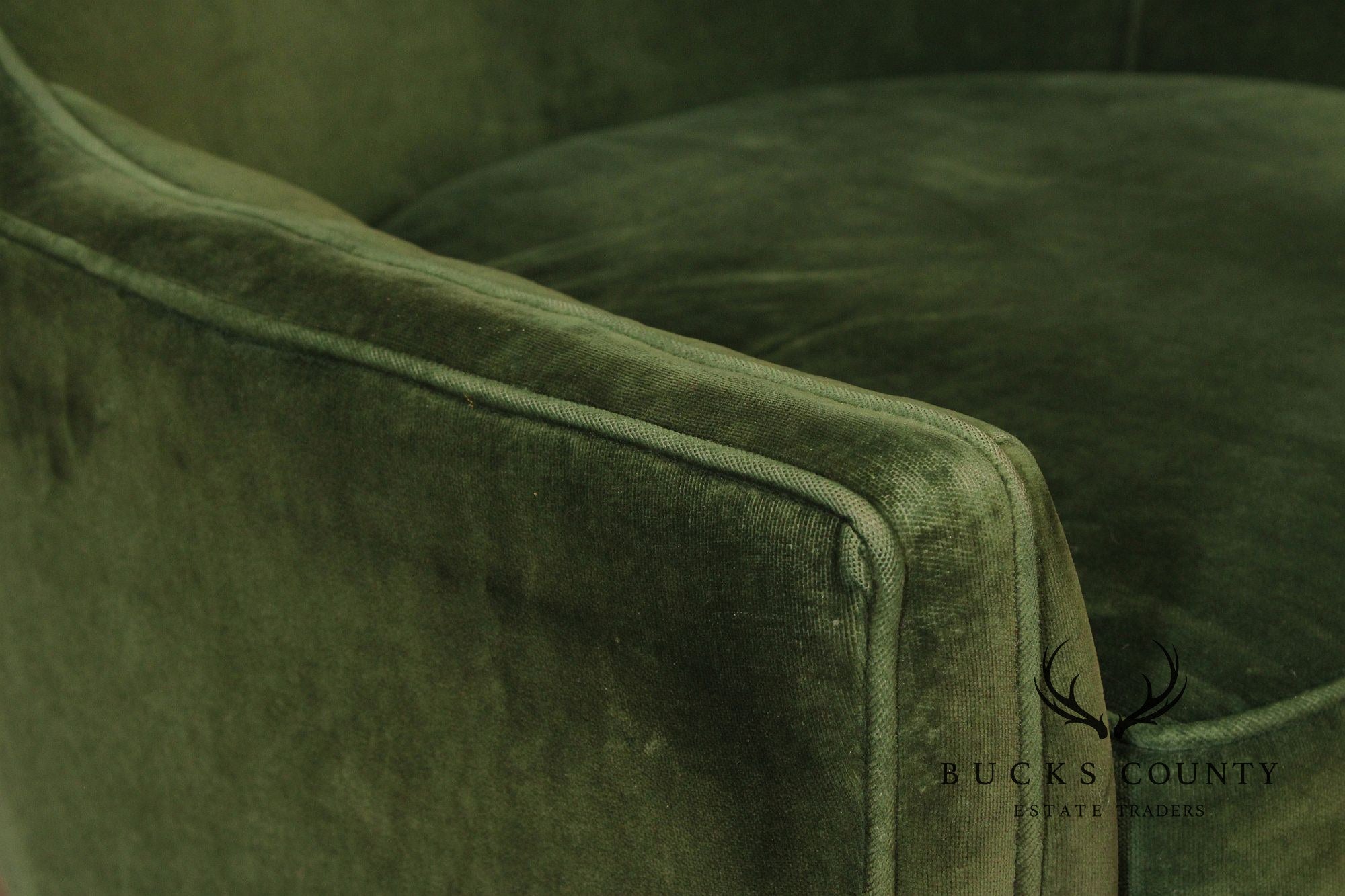 Mid Century Modern Pair of Tufted Velvet Lounge Chairs