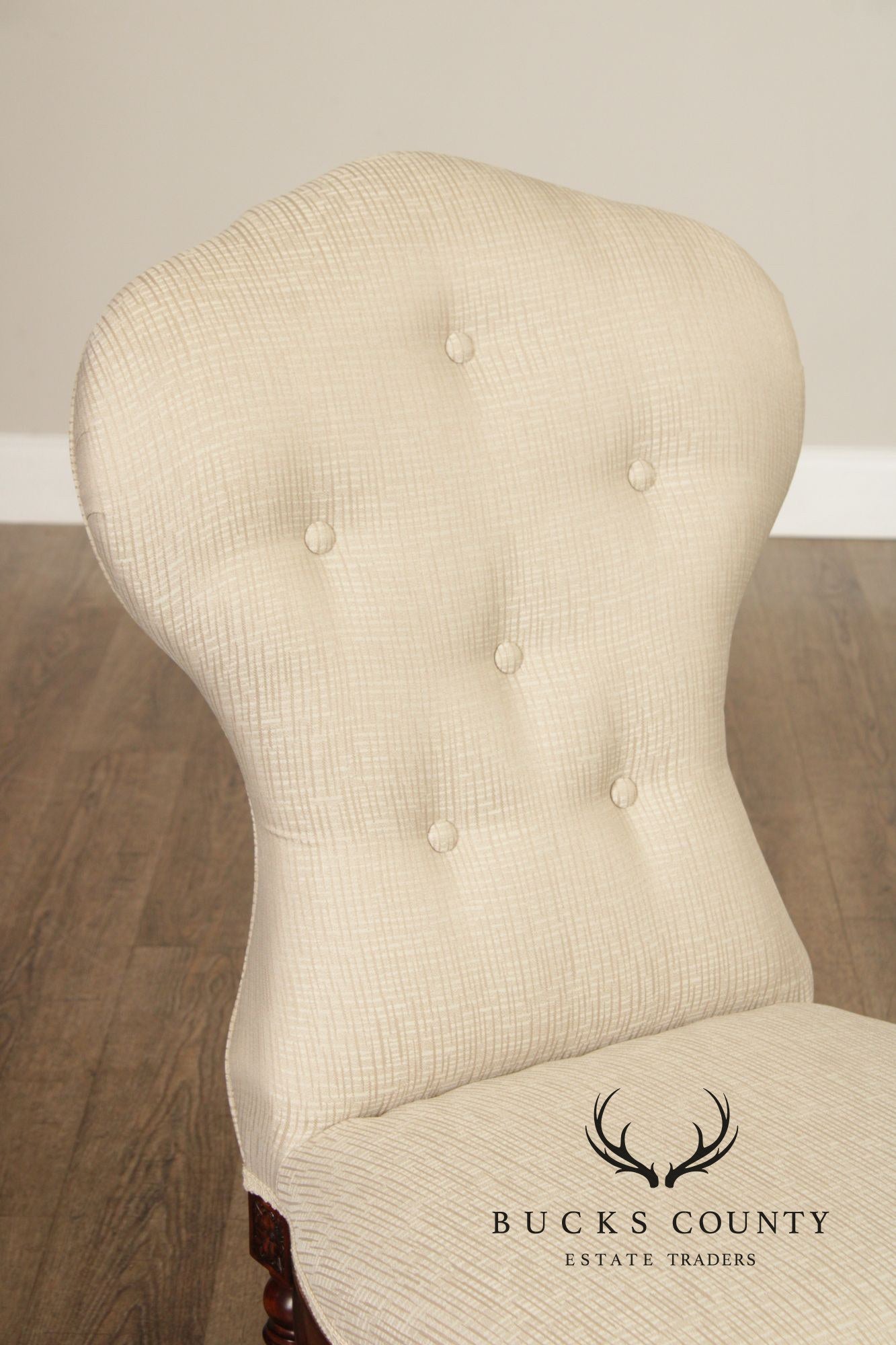 Maitland Smith French Louis XVI Style Set of Eight Mahogany and Upholstered Dining Chairs